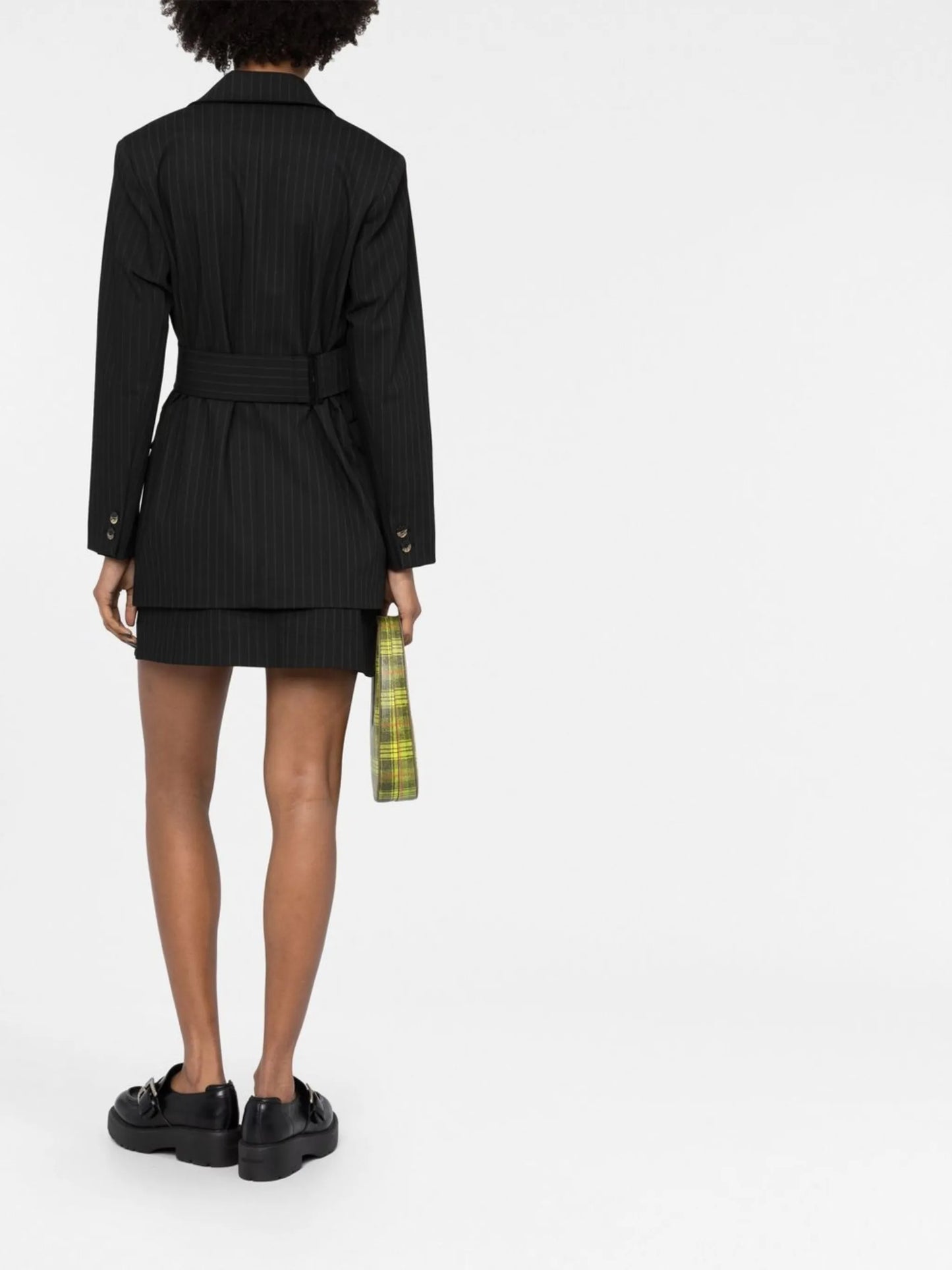 pinstripe button-fasten blazer