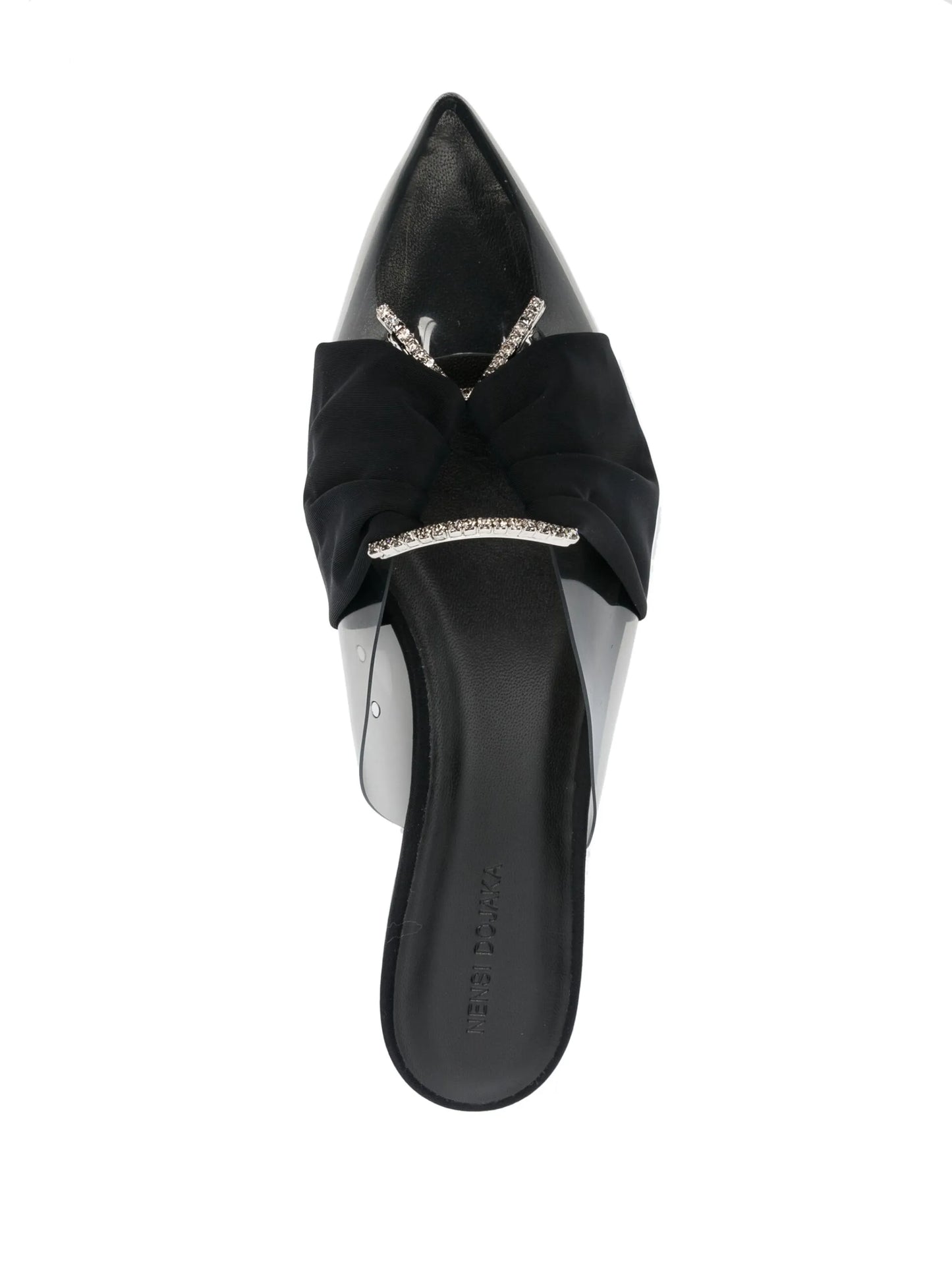 bow-detail pointed mules