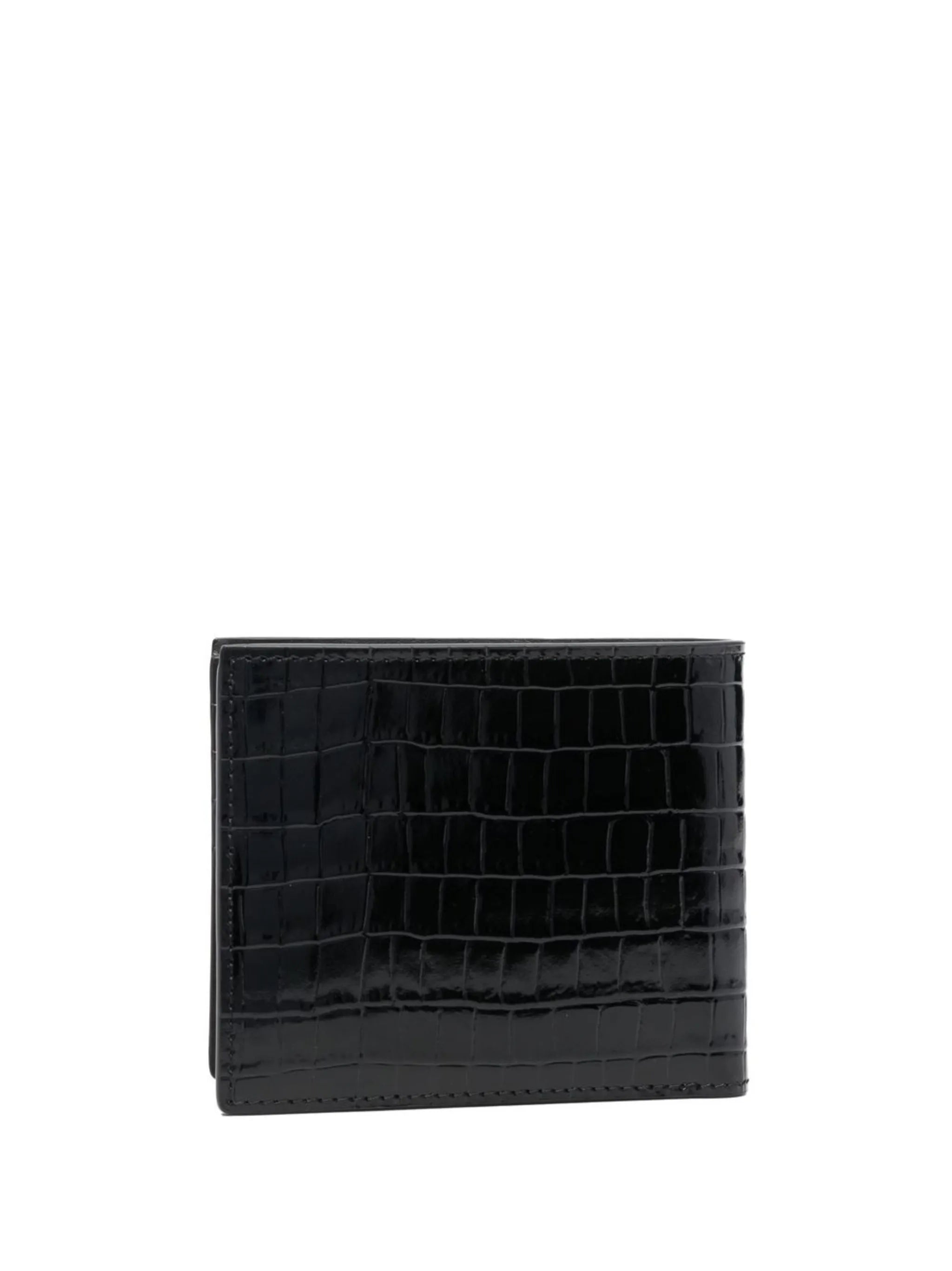 crododile-effect sheepskin wallet