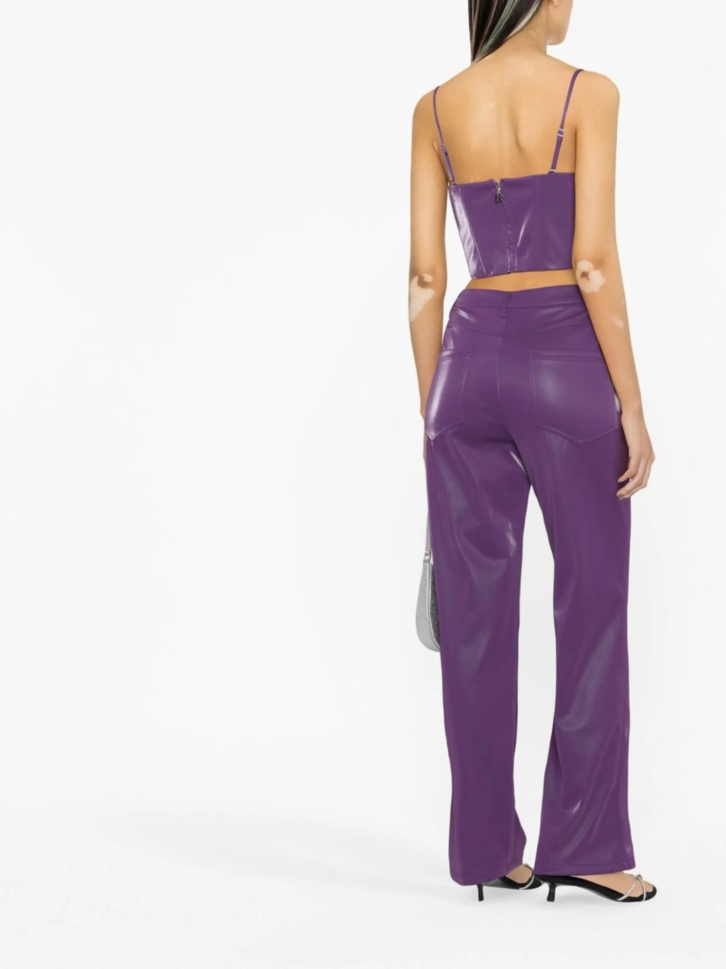 high-waist straight-leg trousers