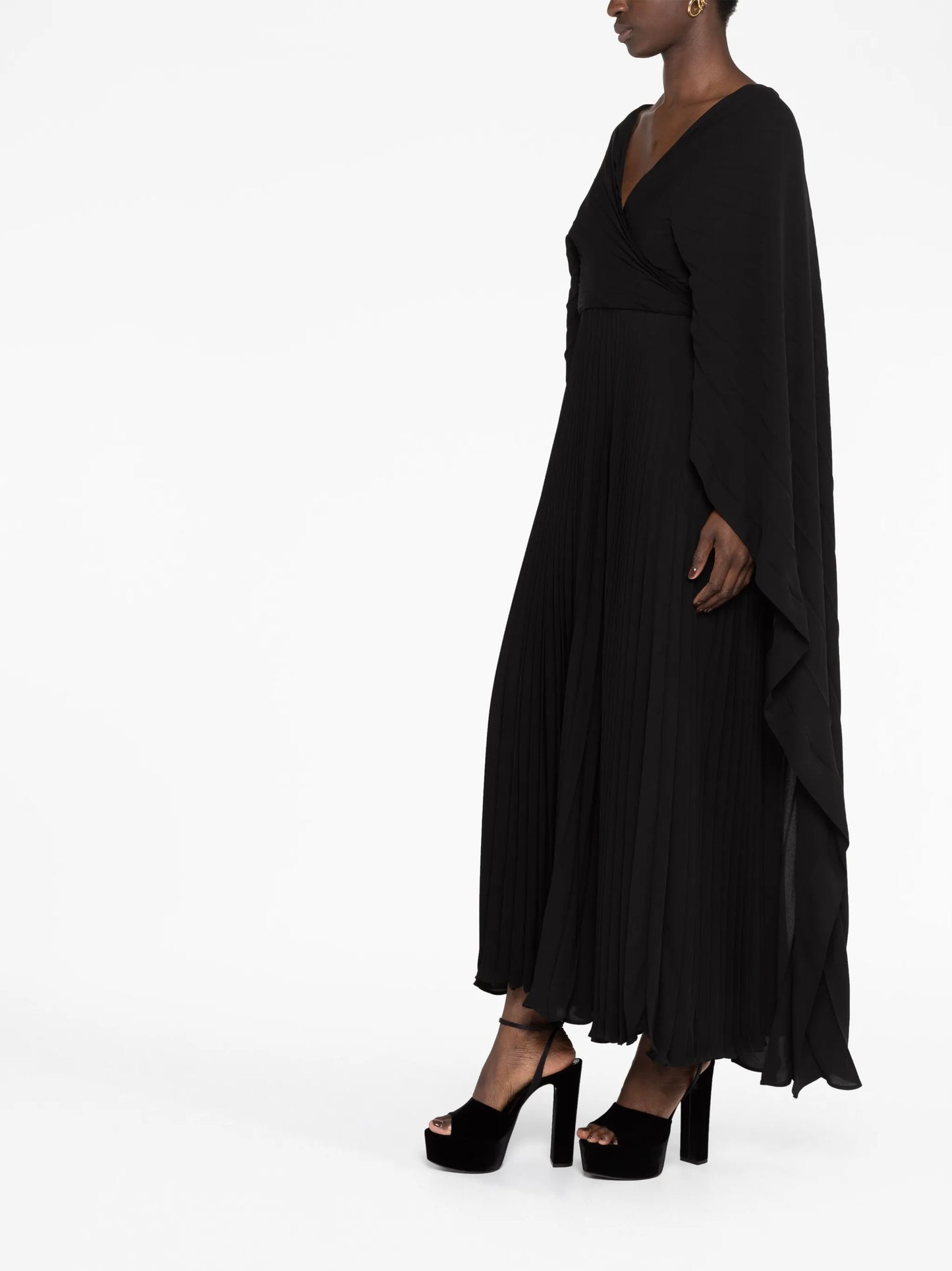 pleated silk-georgette gown