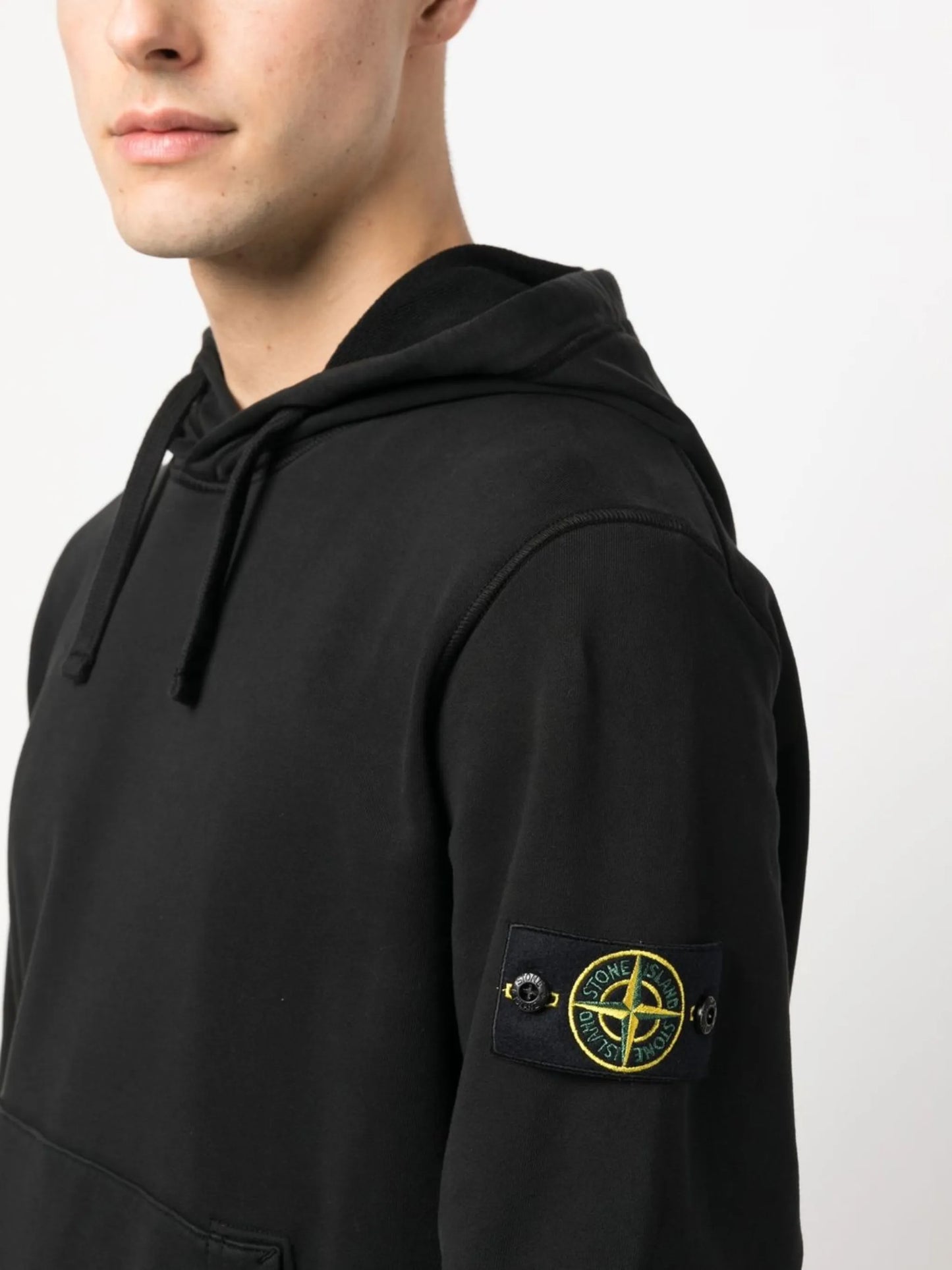 logo-patch drawstring hoodie