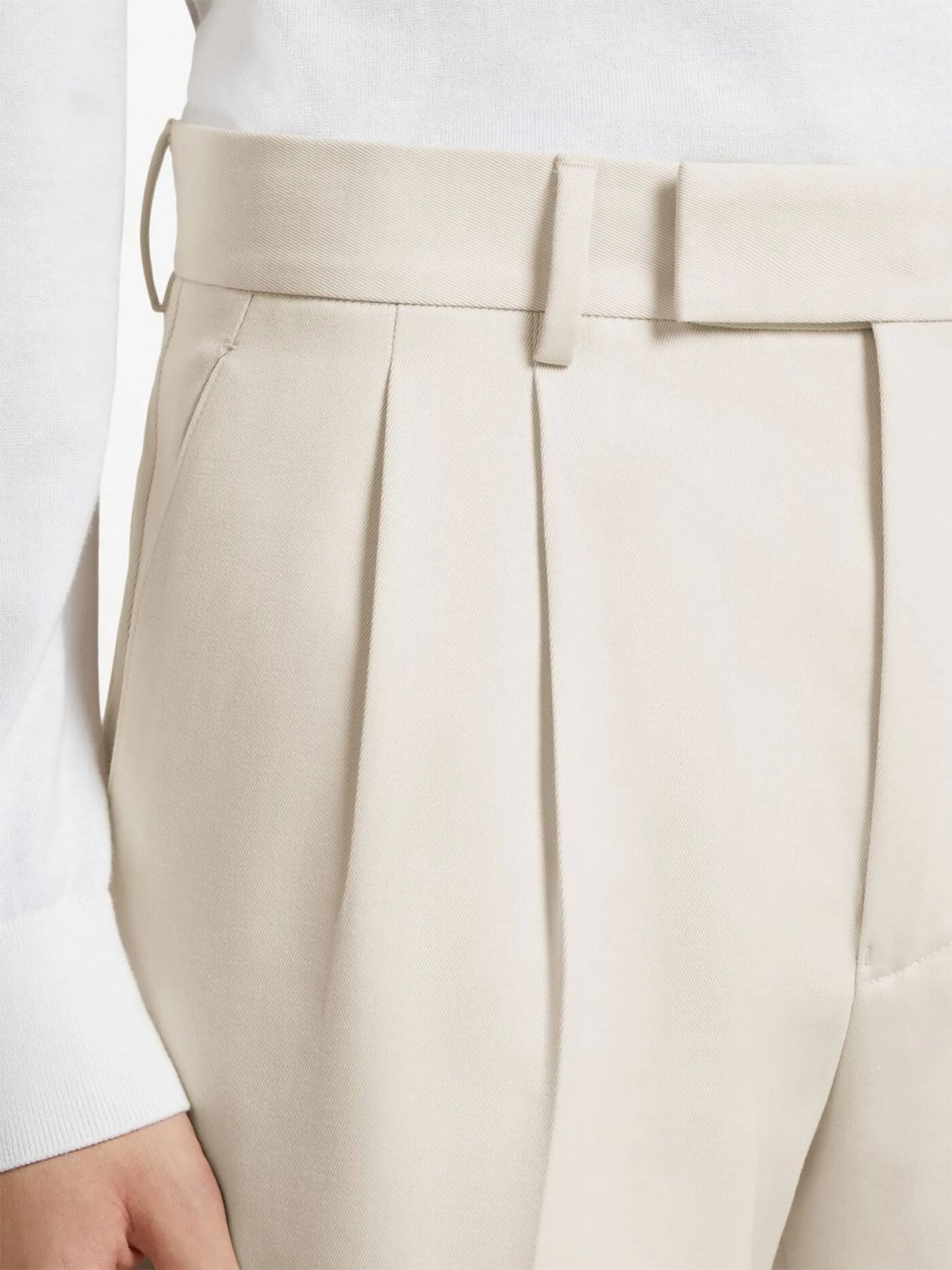 Double Pleat cotton-wool trousers
