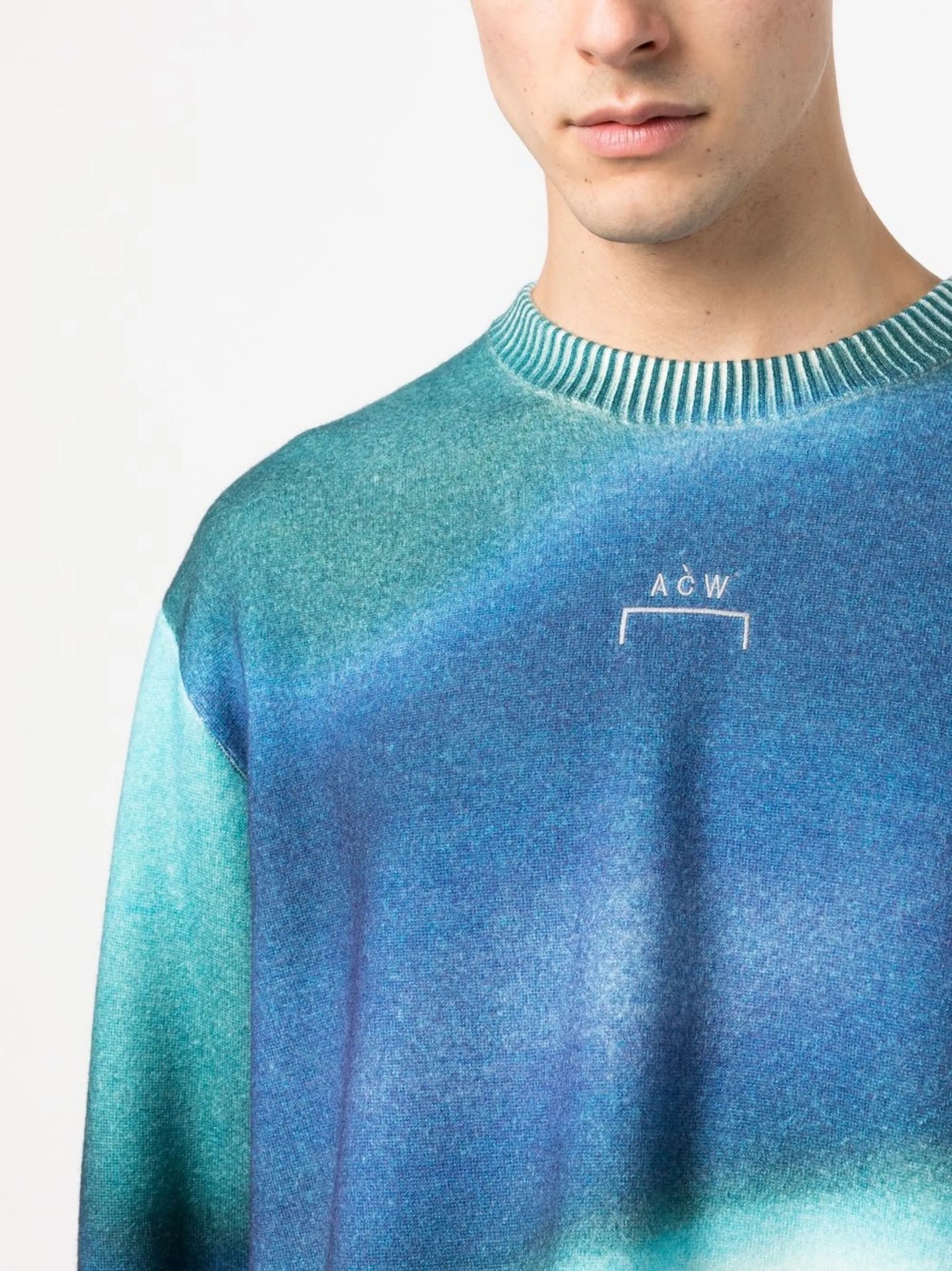 logo-embroidered tie-dye jumper