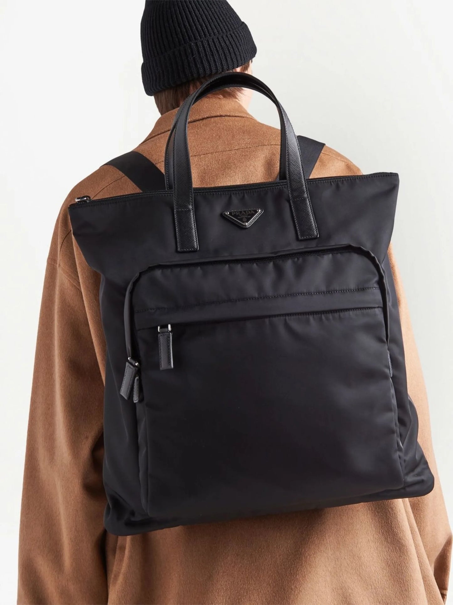 Re-Nylon logo-plaque tote bag