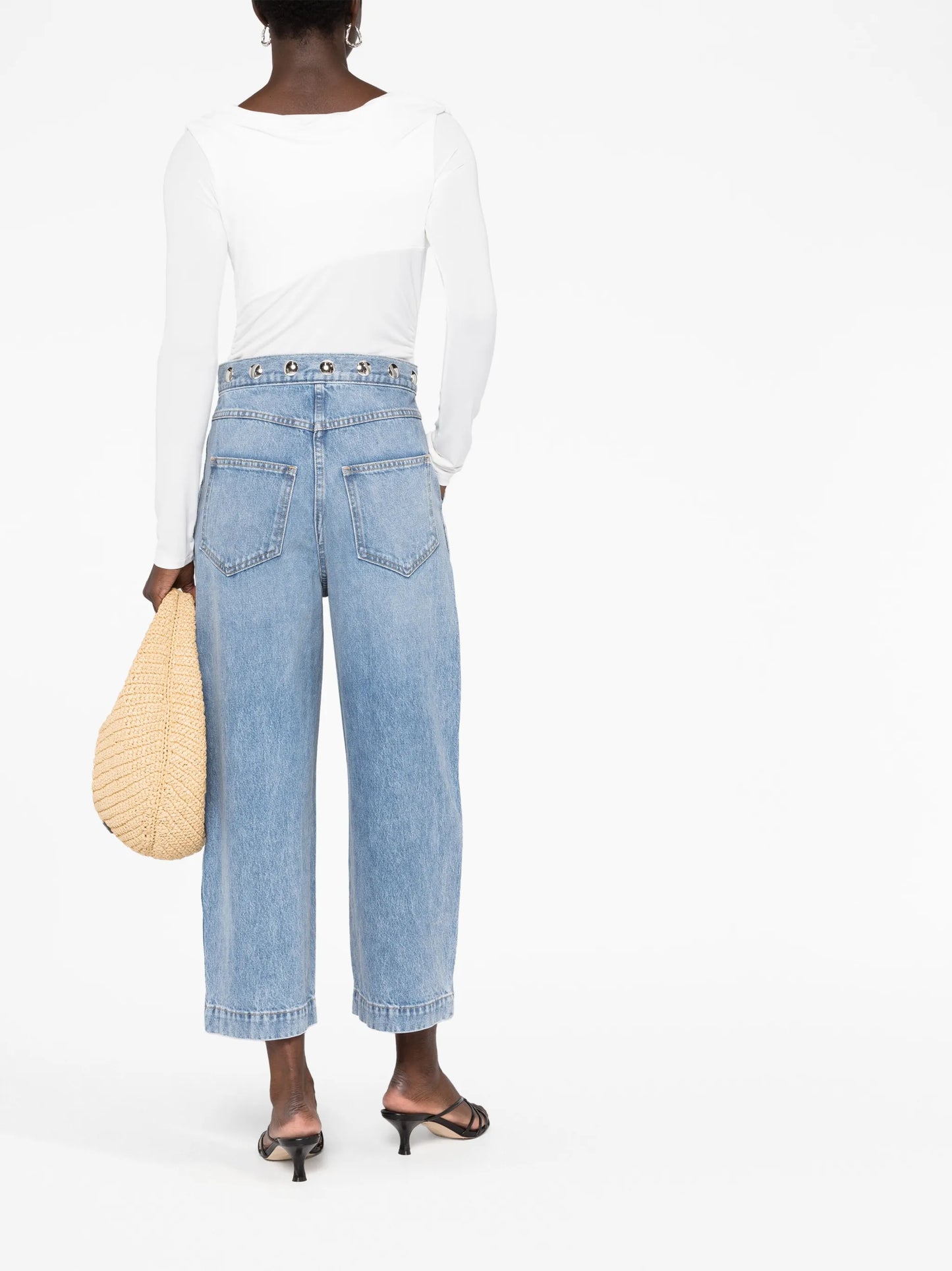 stud-detailing boyfriend jeans
