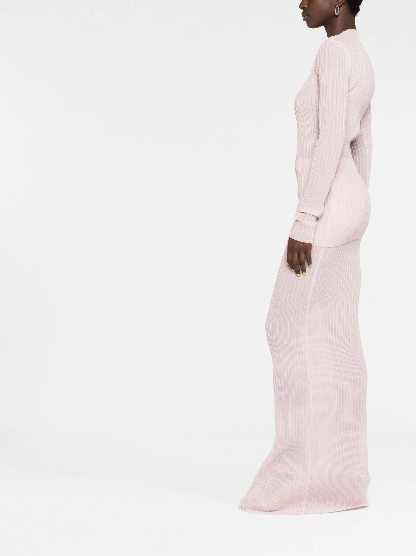 pleated long-sleeve top