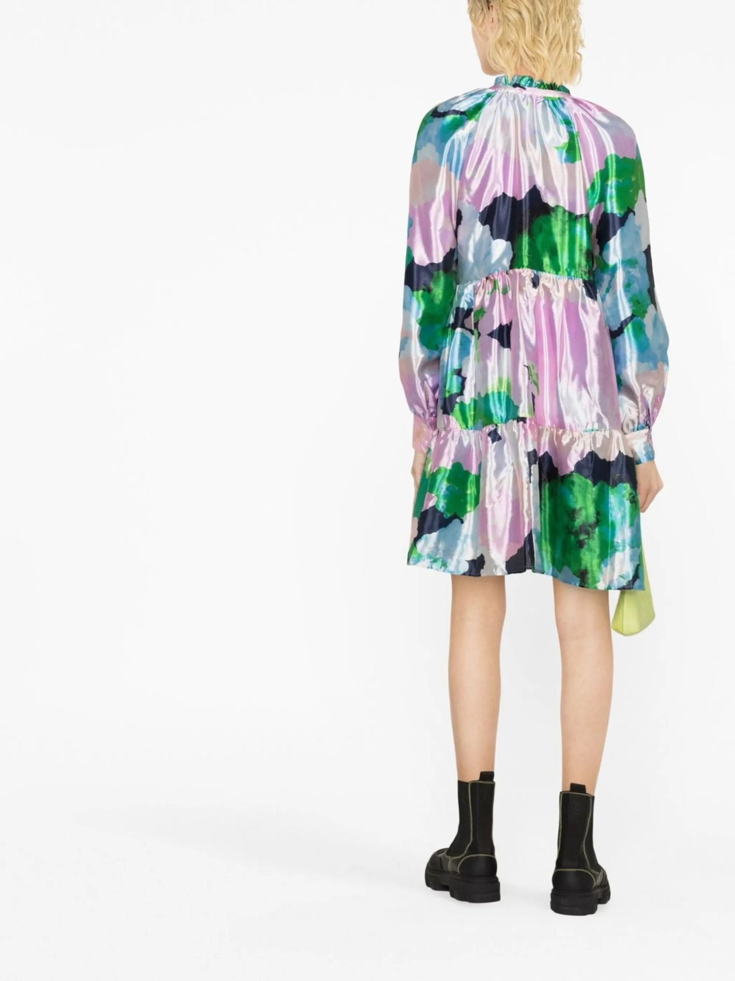 Jasmine brushstroke-print minidress