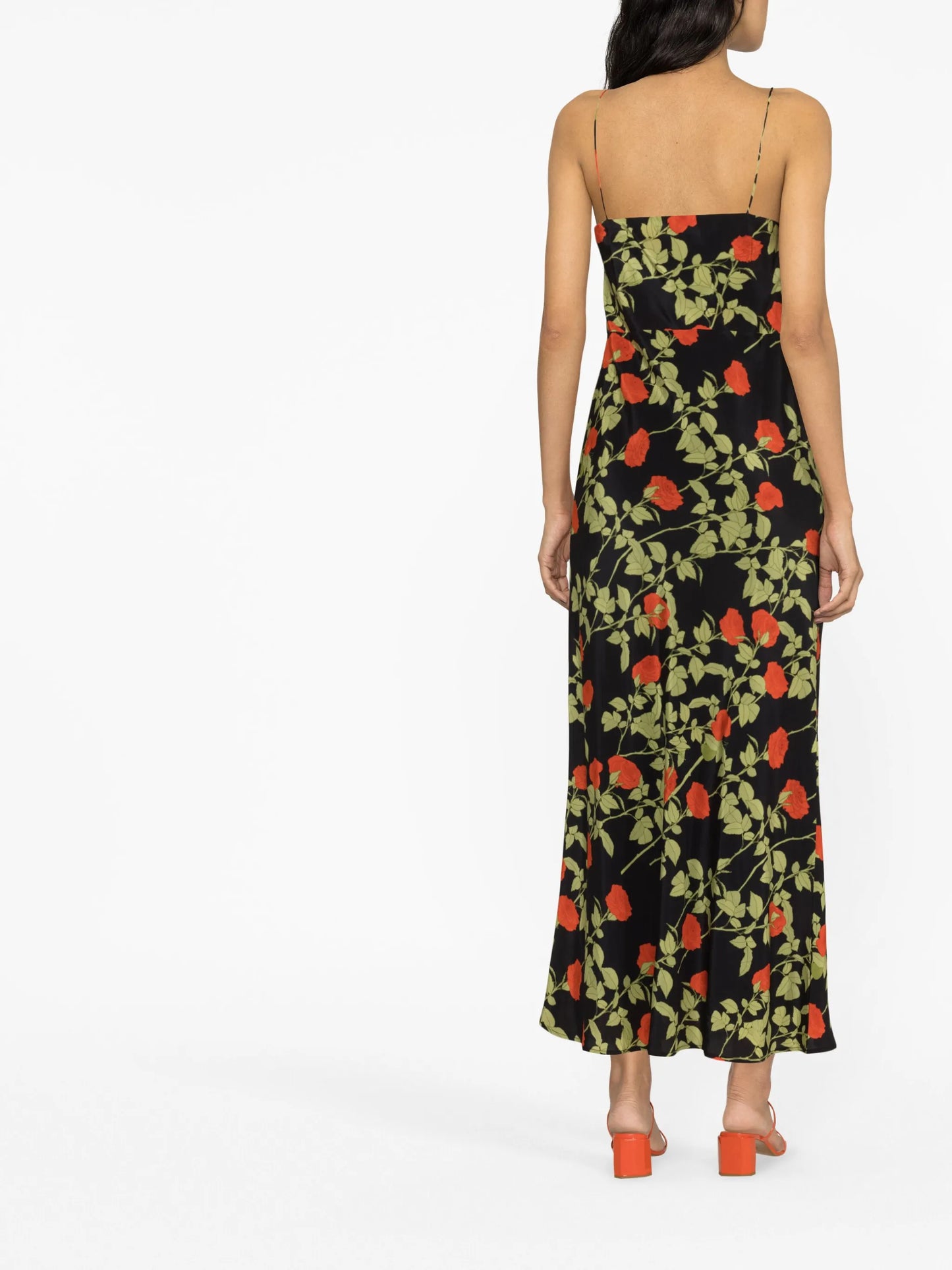 Jeannette rose-print silk maxi dress