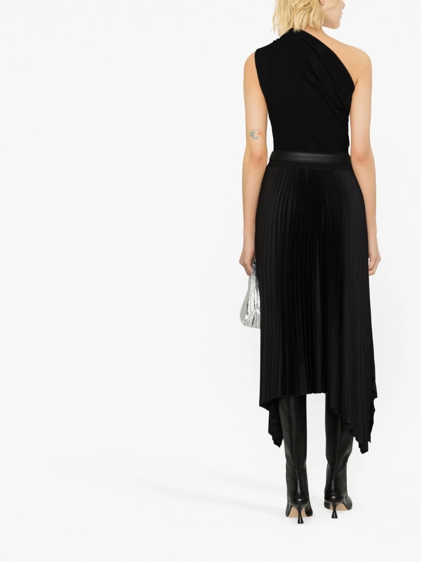 asymmetric pleated skirt