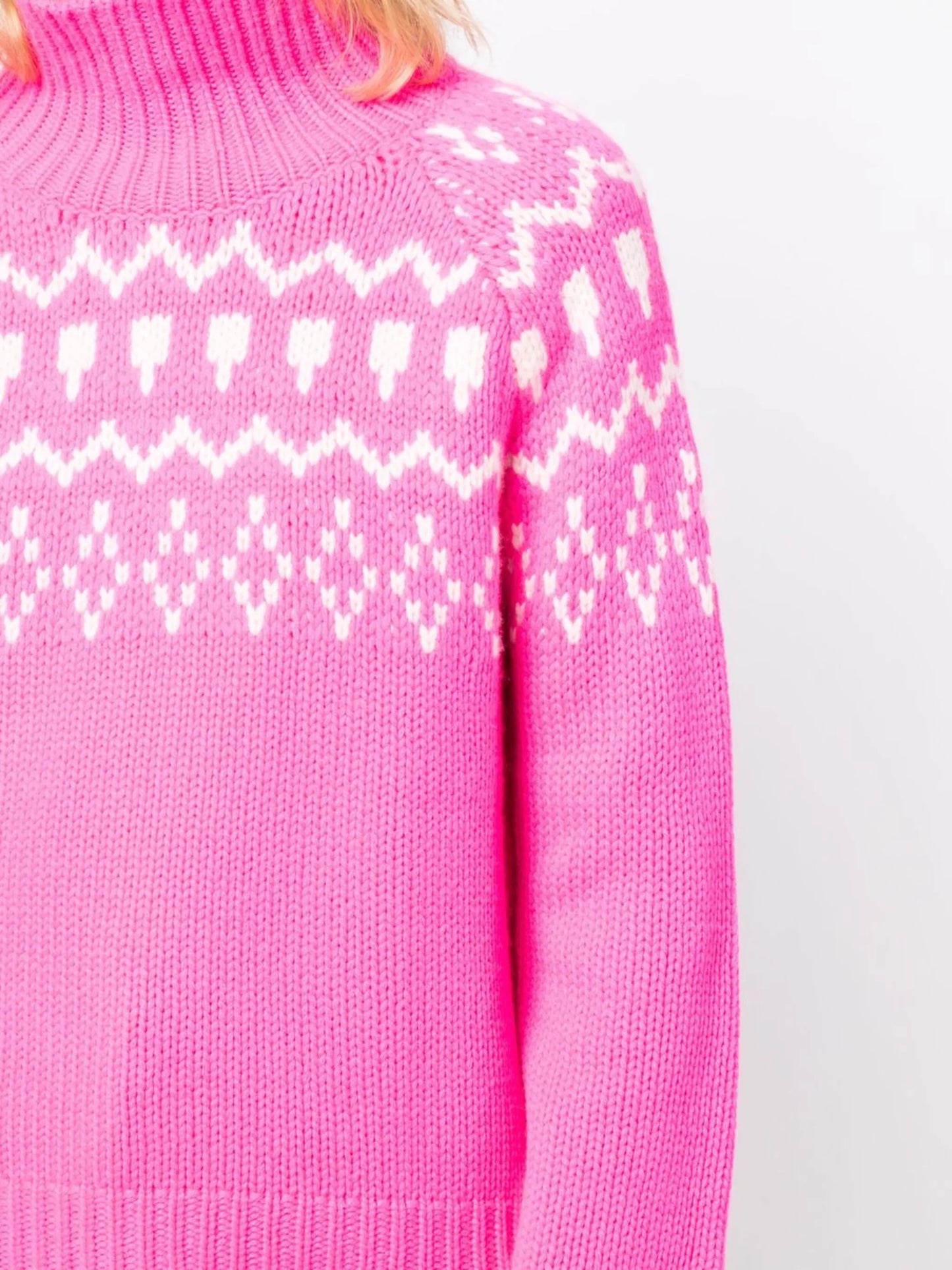 intarsia-knit roll-neck jumper