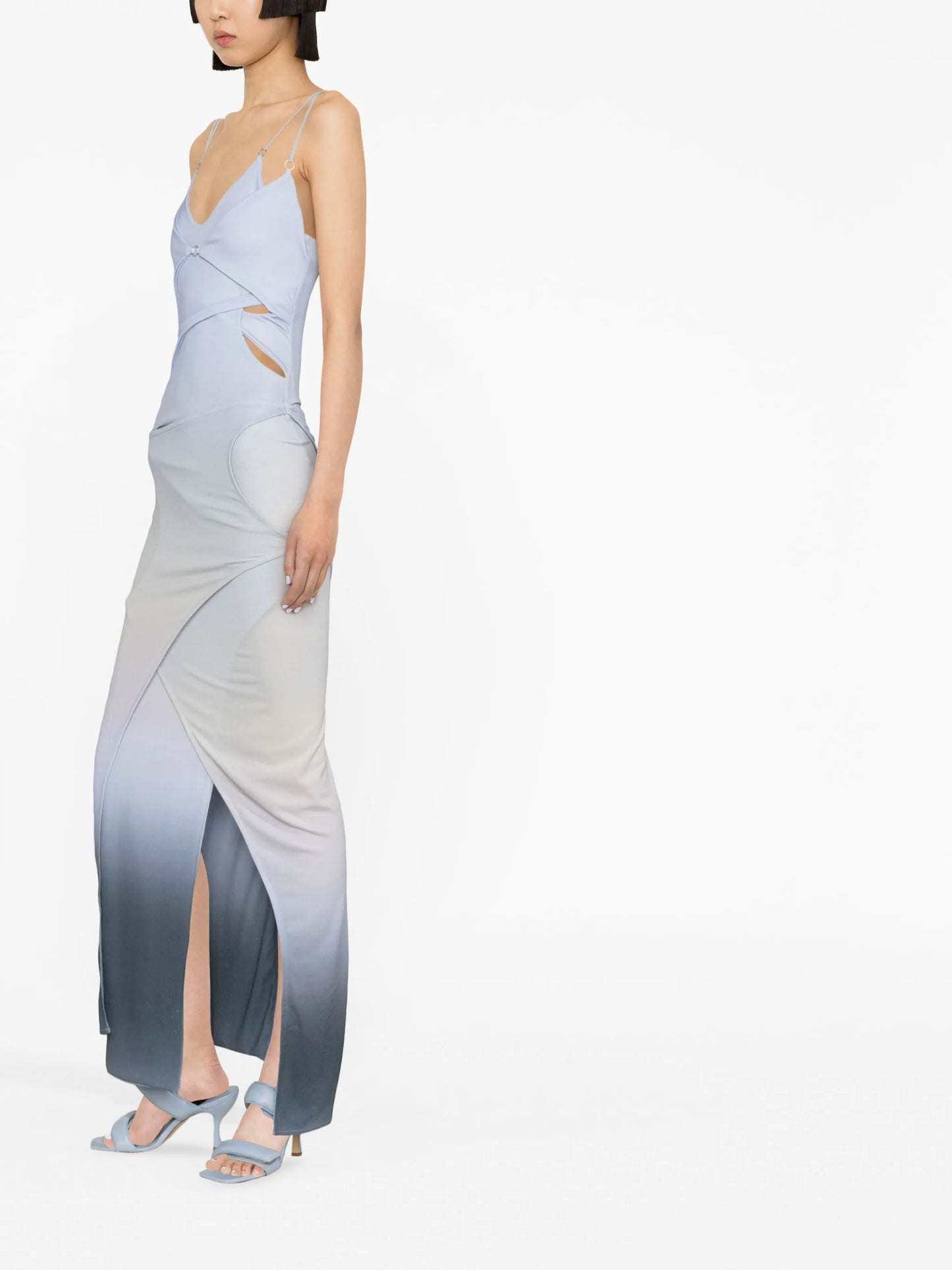 asymmetric layered maxi dress