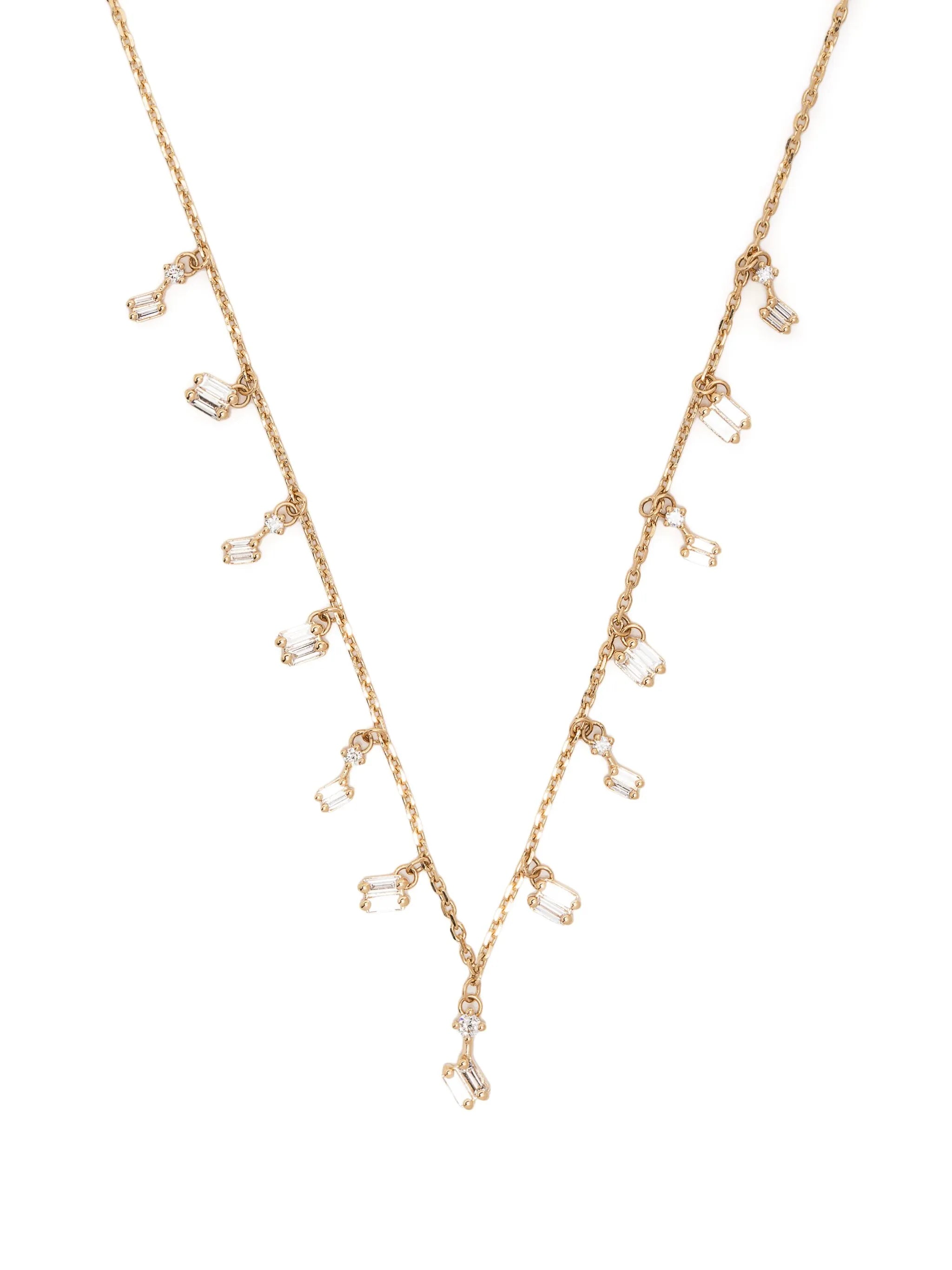 18kt yellow gold Classic diamond cascade necklace