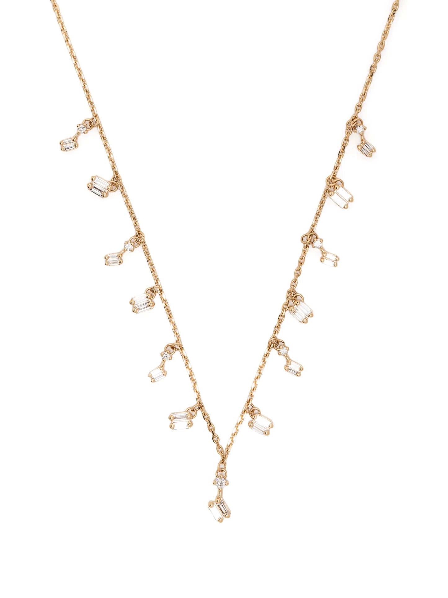 18kt yellow gold Classic diamond cascade necklace
