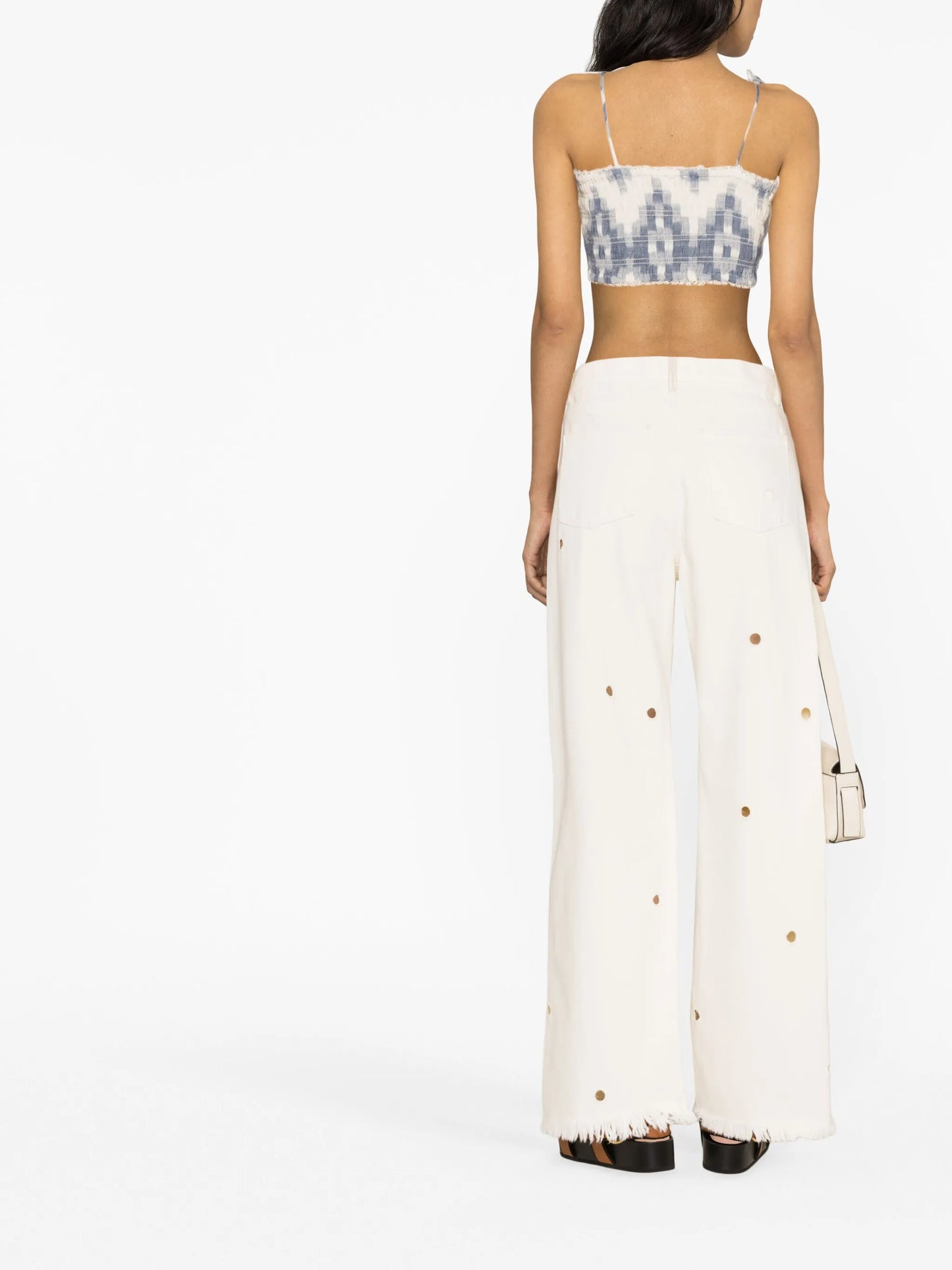 mid-rise flared jeans
