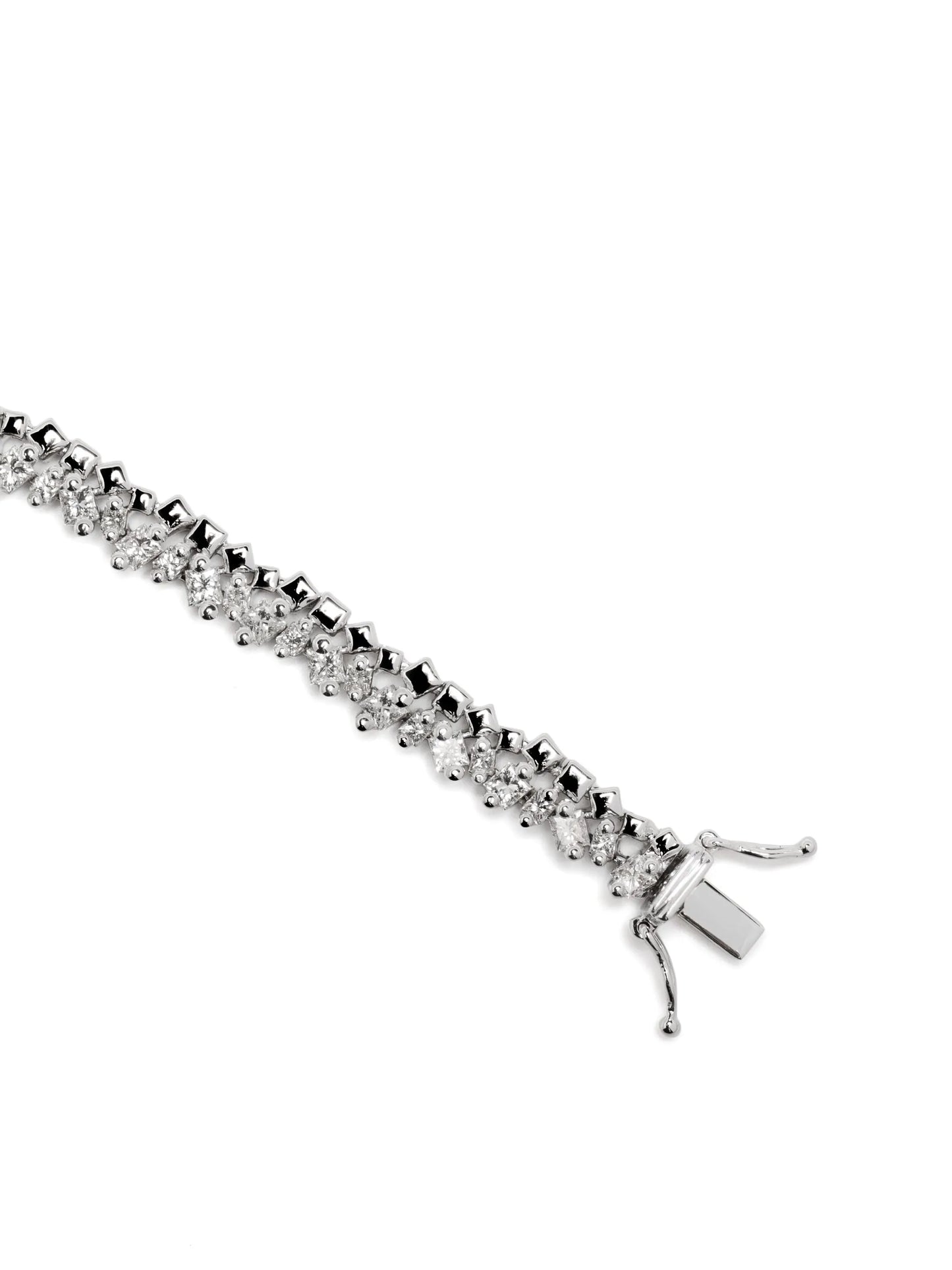 18kt white gold Princess diamond tennis bracelet