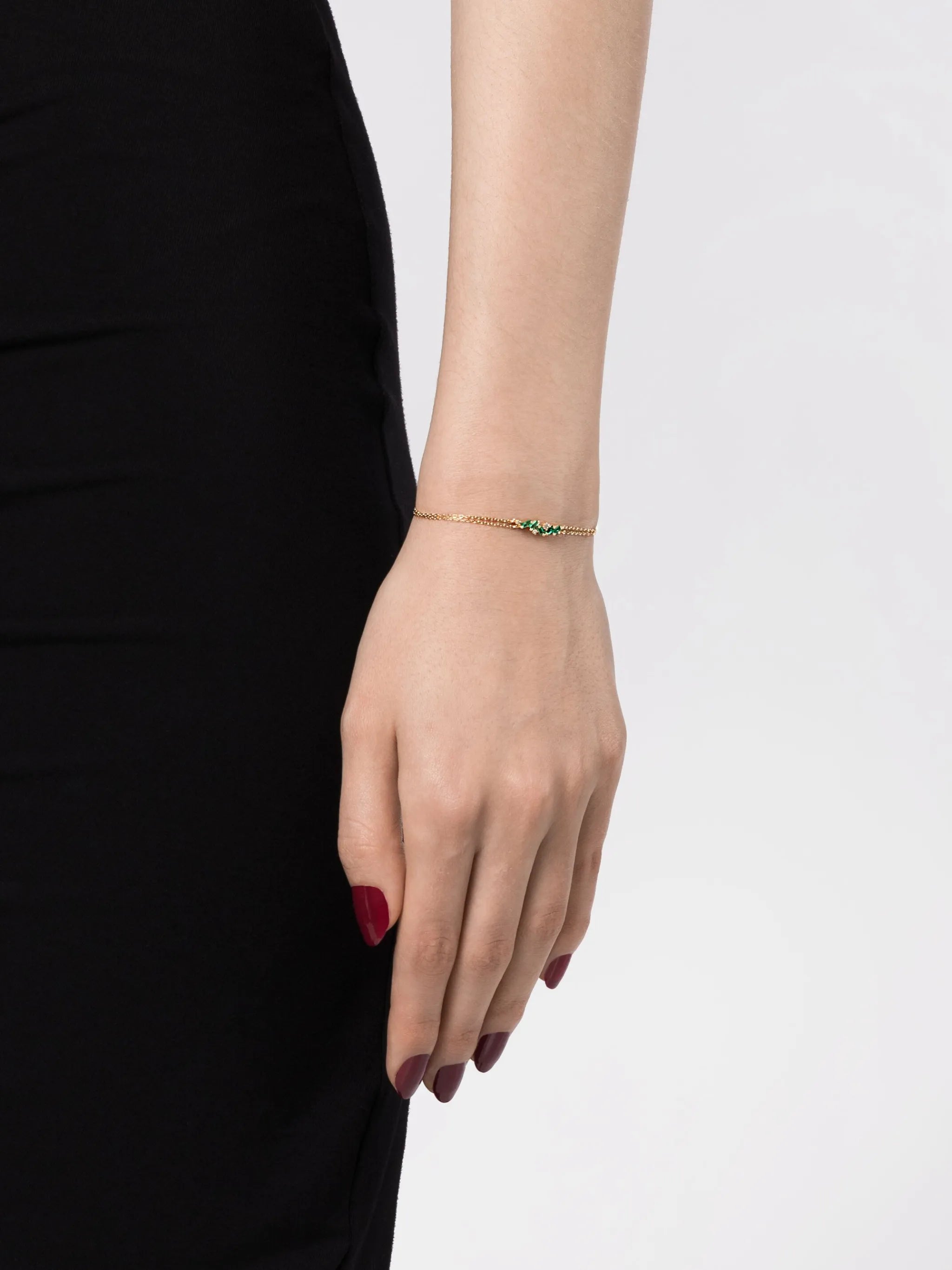 18kt yellow gold Willow emerald bracelet