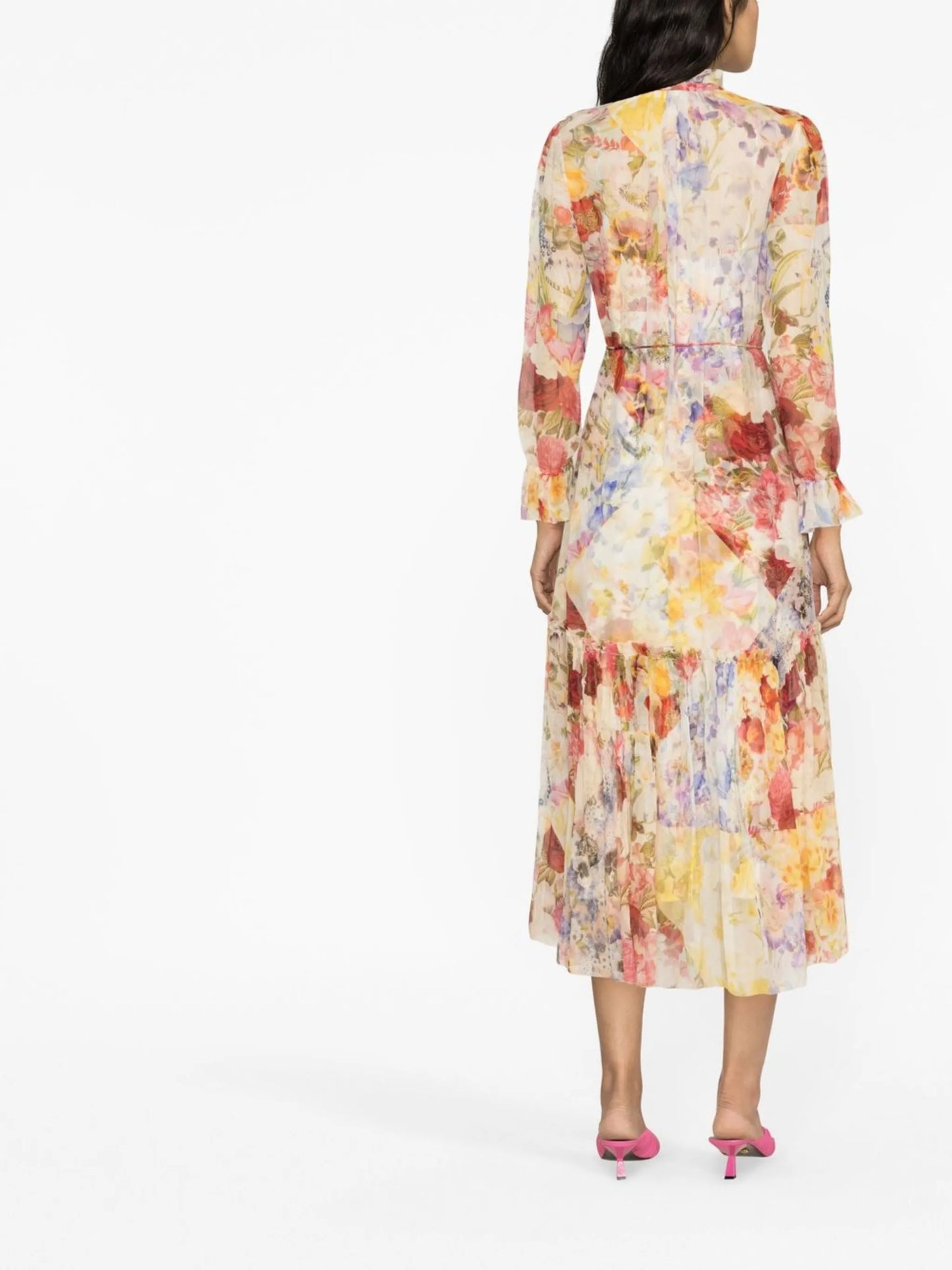 Wonderland floral-print silk midi dress