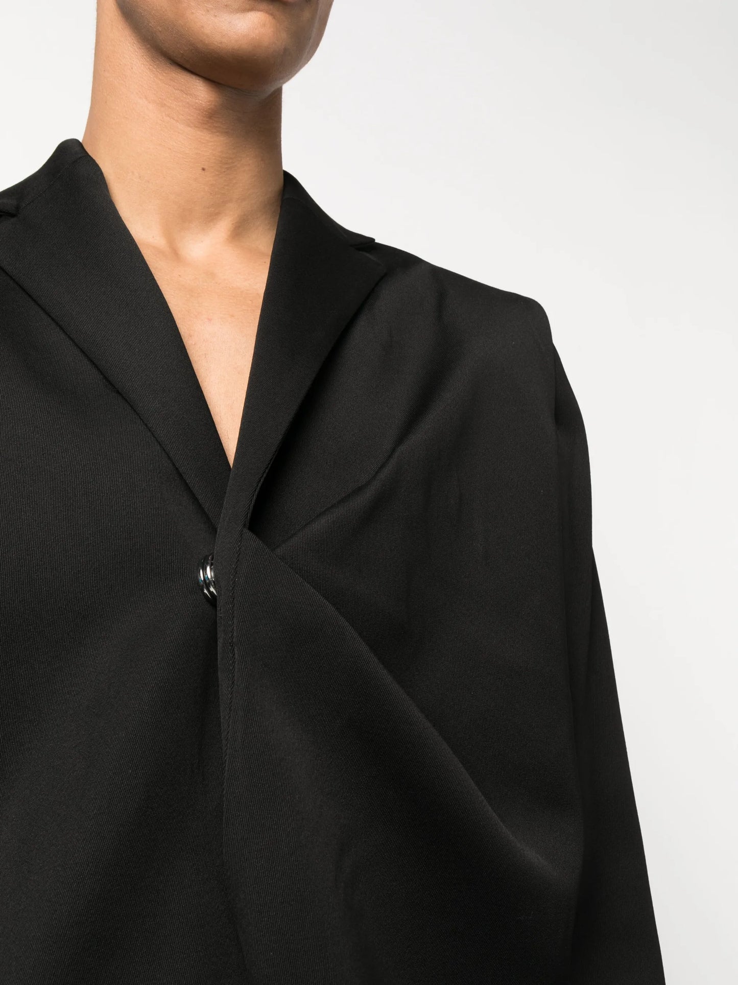 gathered single-breasted blazer