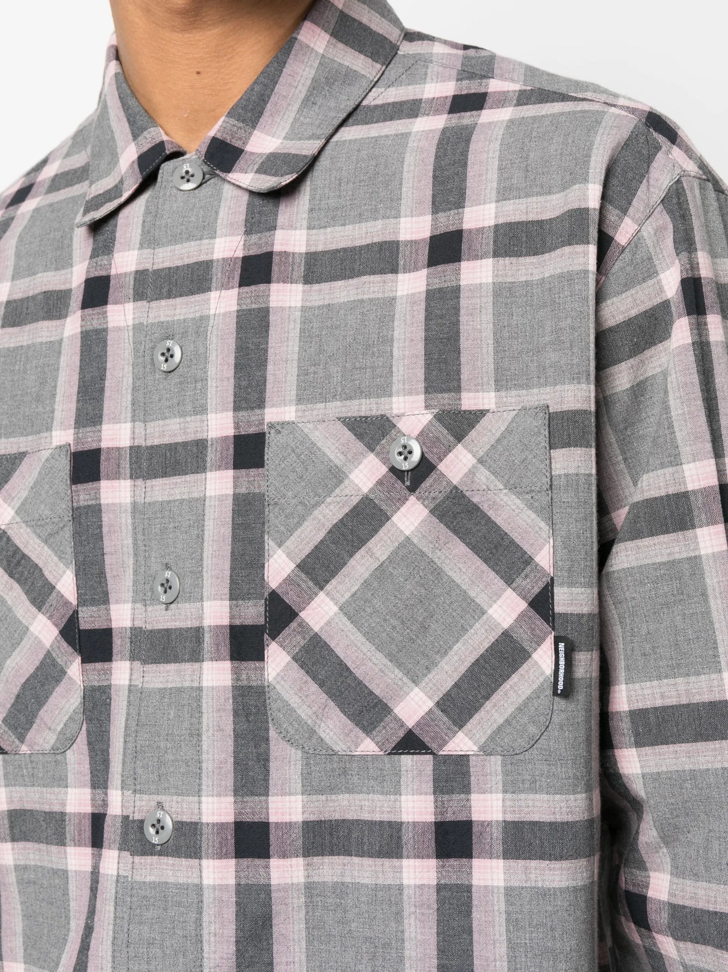 check-pattern long-sleeve shirt