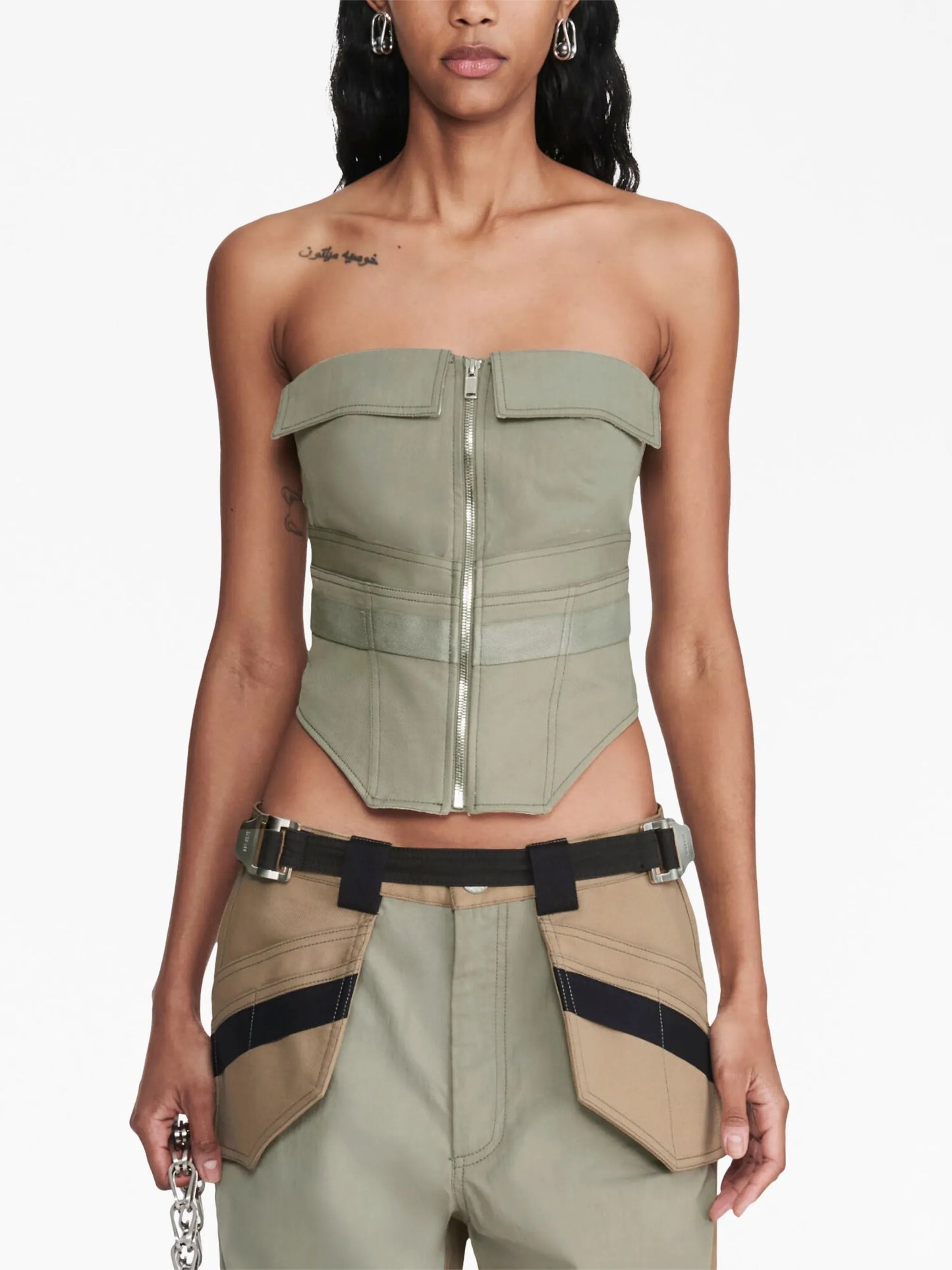 Workwear zip-up corset