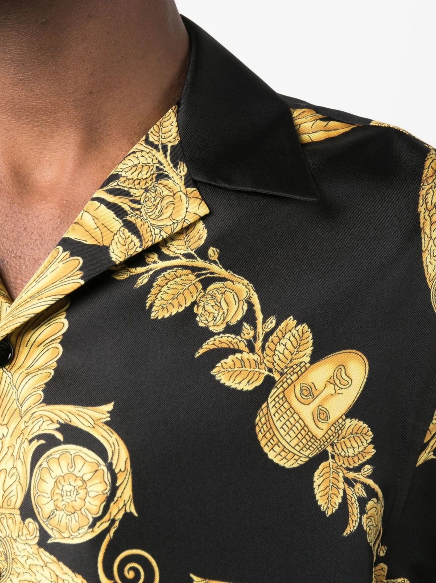 Greca-print silk shirt