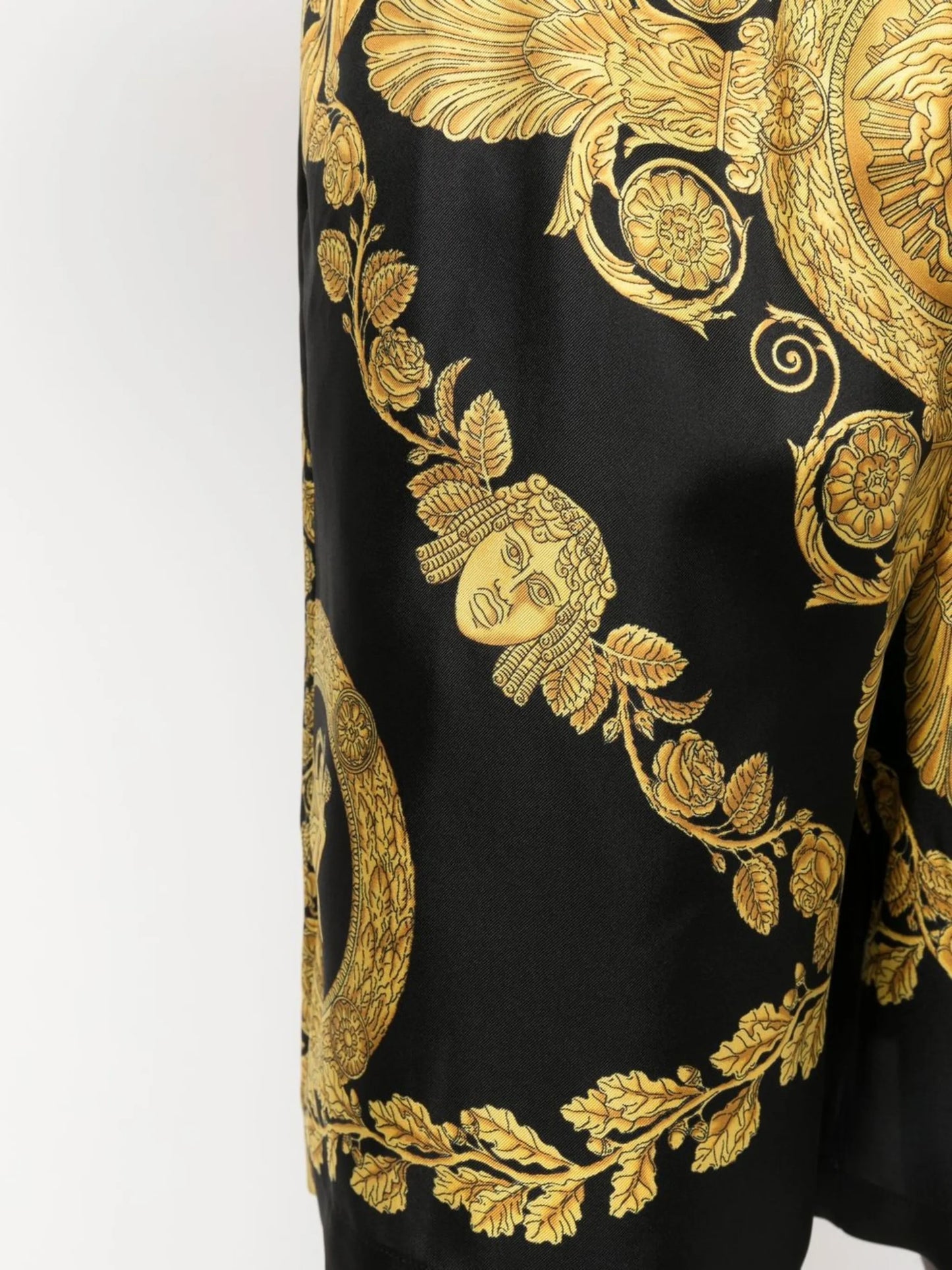 Barocco-print silk shorts