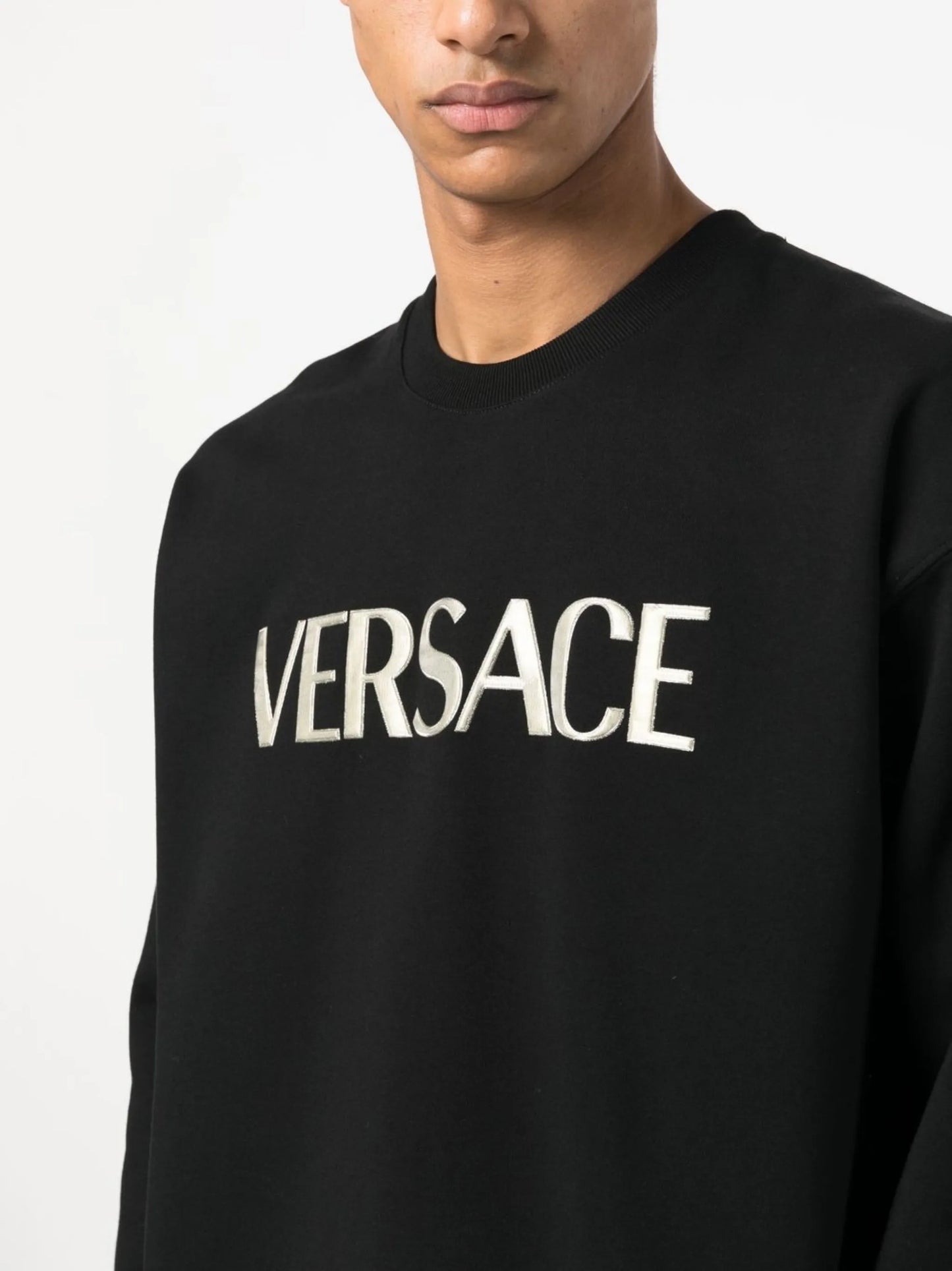 logo-embroidery jersey jumper