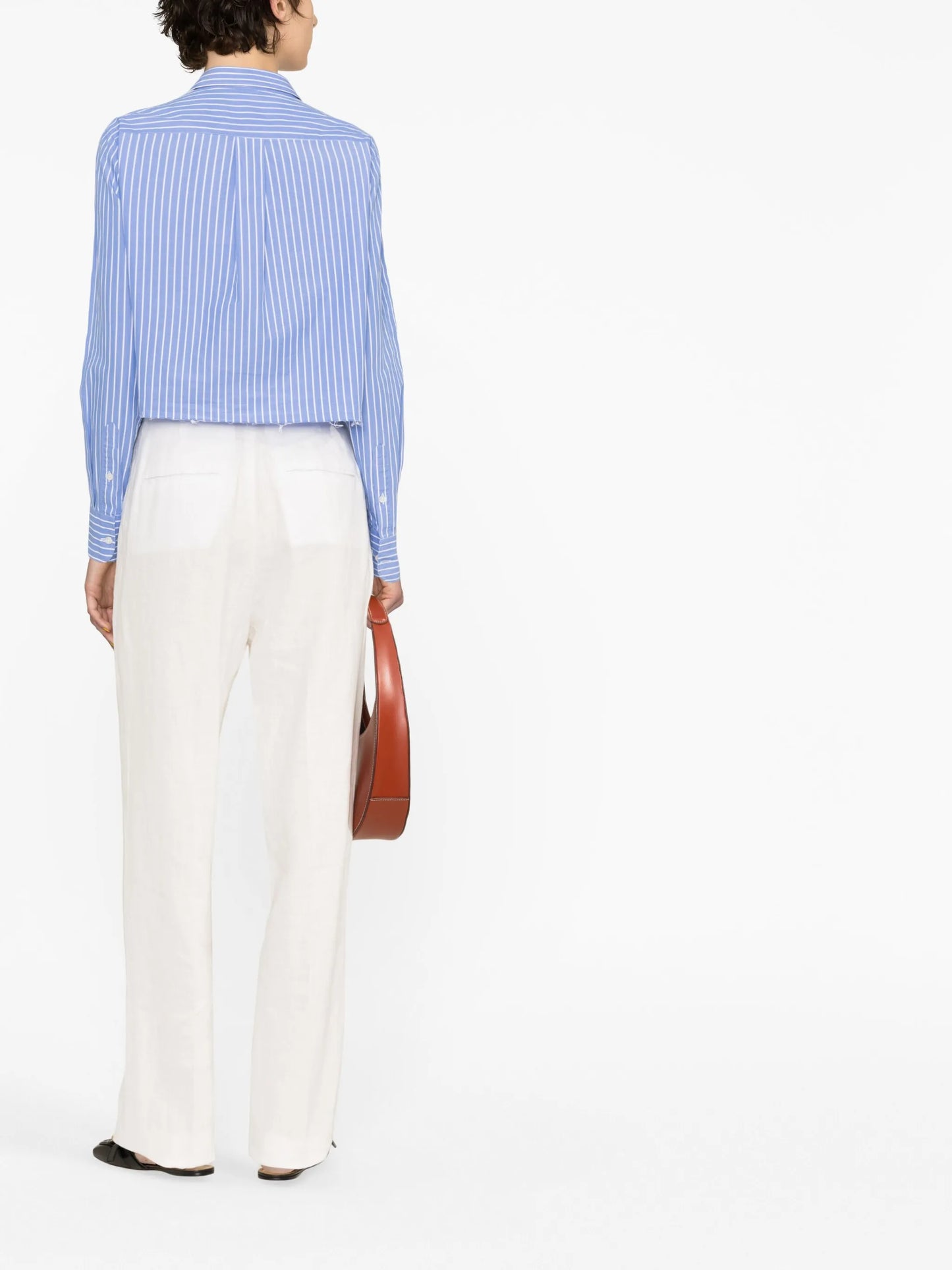 low-rise linen trousers
