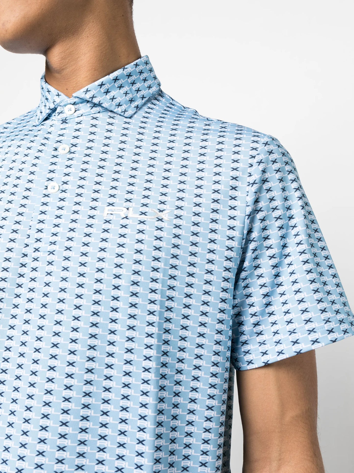 logo-print performance polo shirt