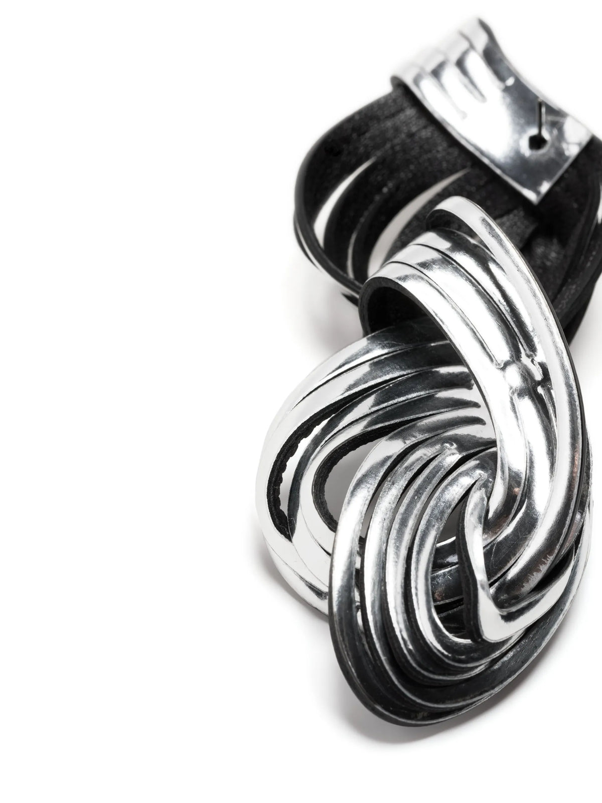 Not A Knot metallic leather earrings