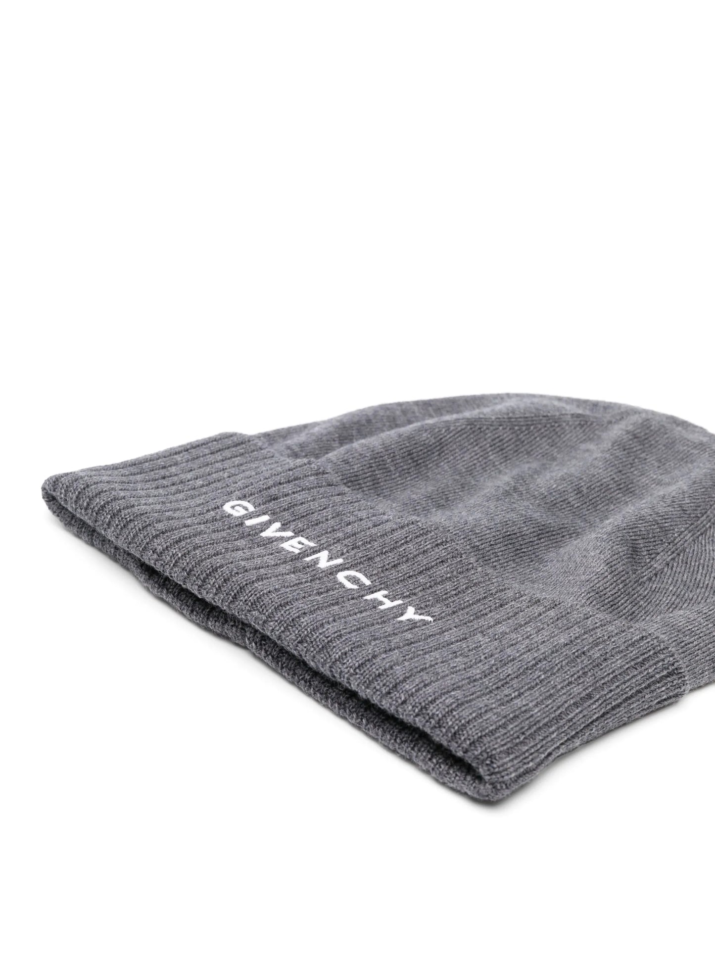 logo-embroidered ribbed beanie