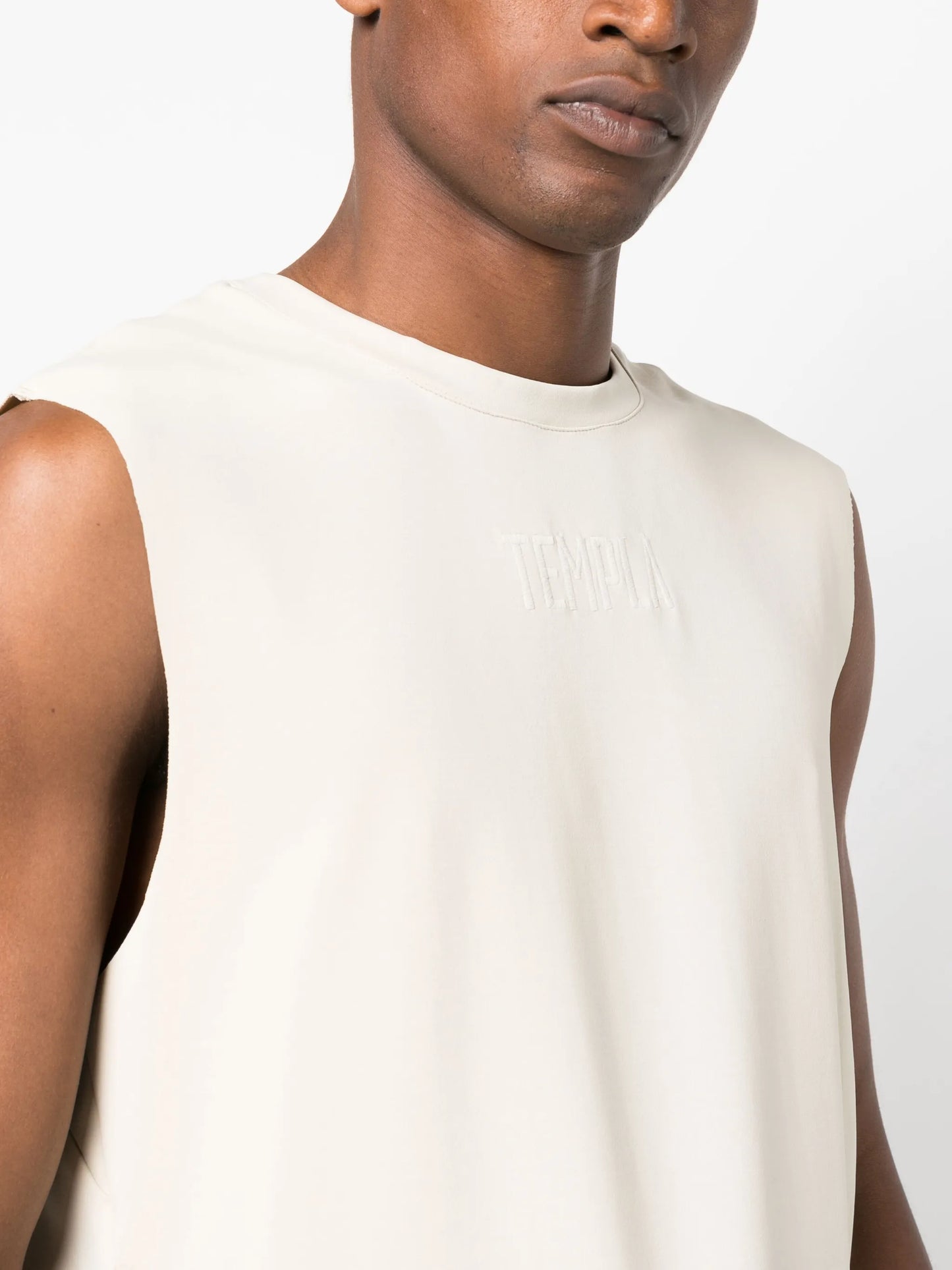 logo-embroidered tank top