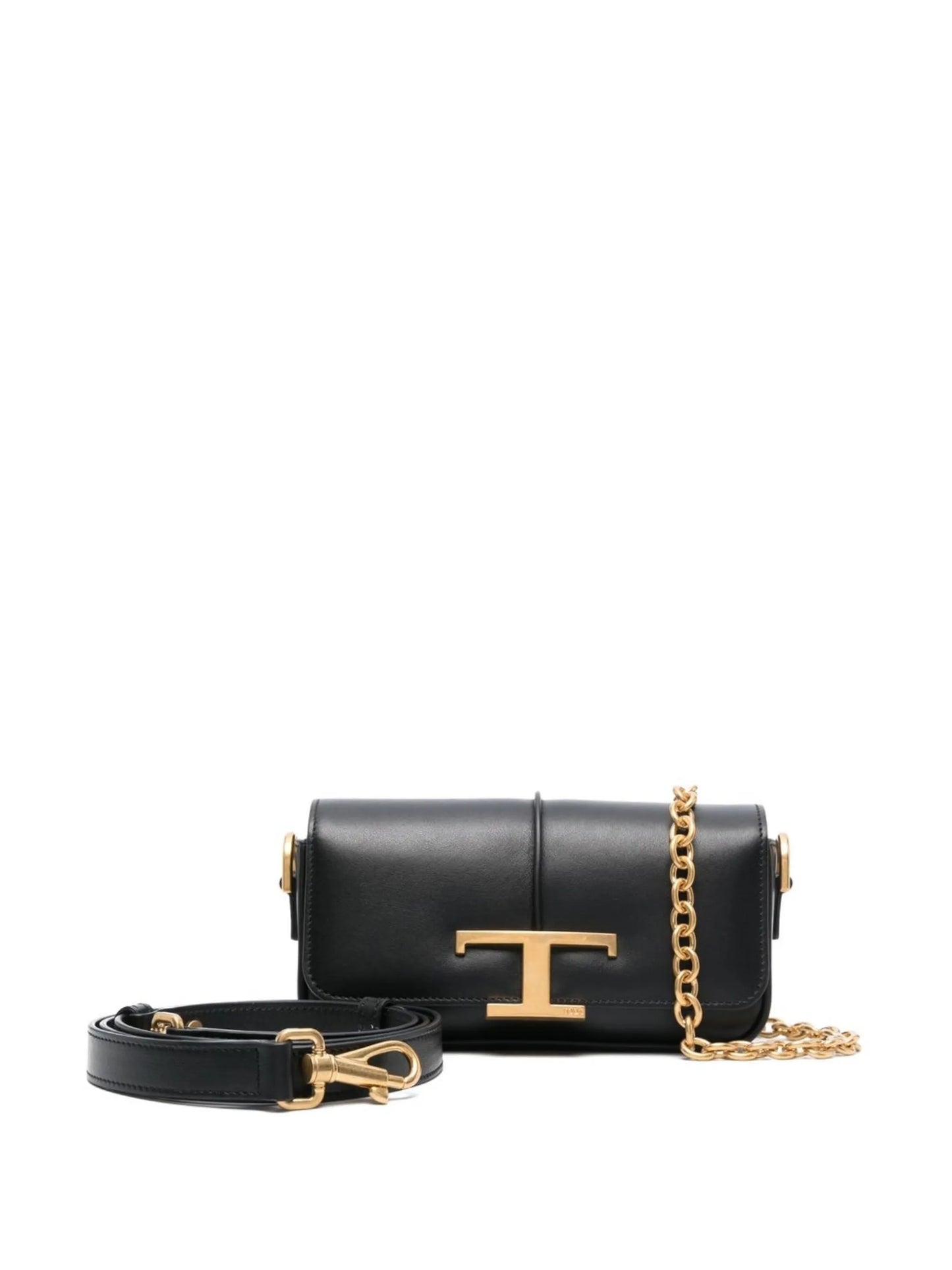 logo-plaque leather crossbody bag
