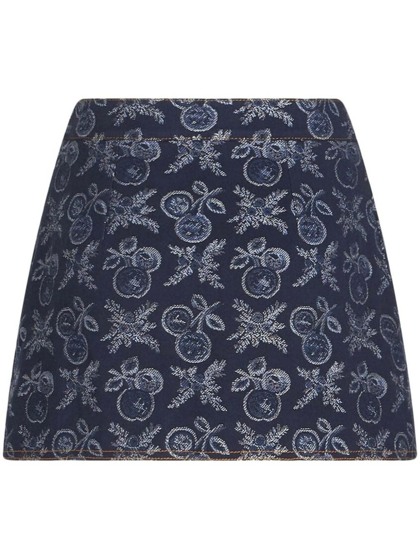 jacquard denim mini skirt