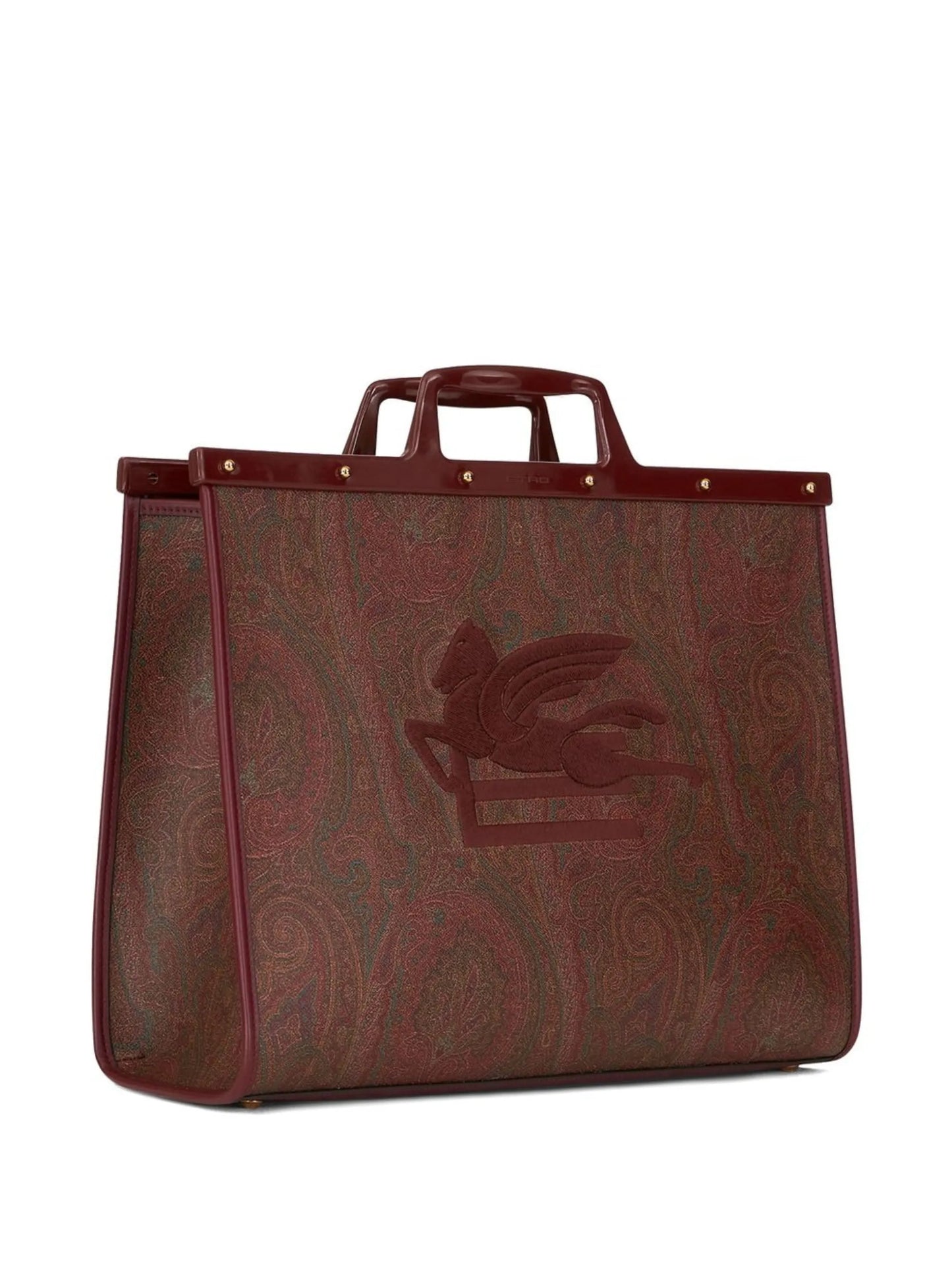 paisley-print embroidered tote bag