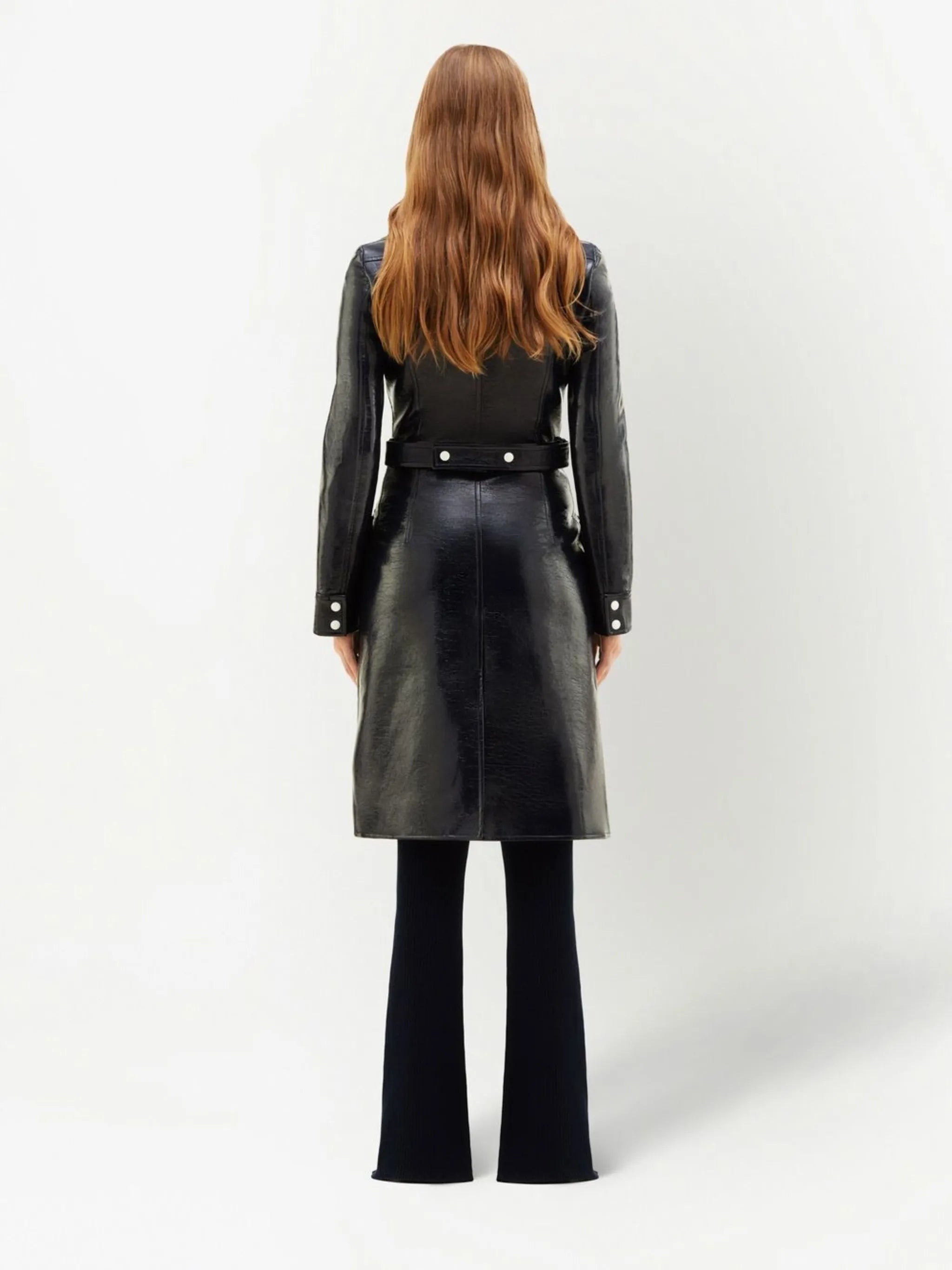 logo-patch trench coat