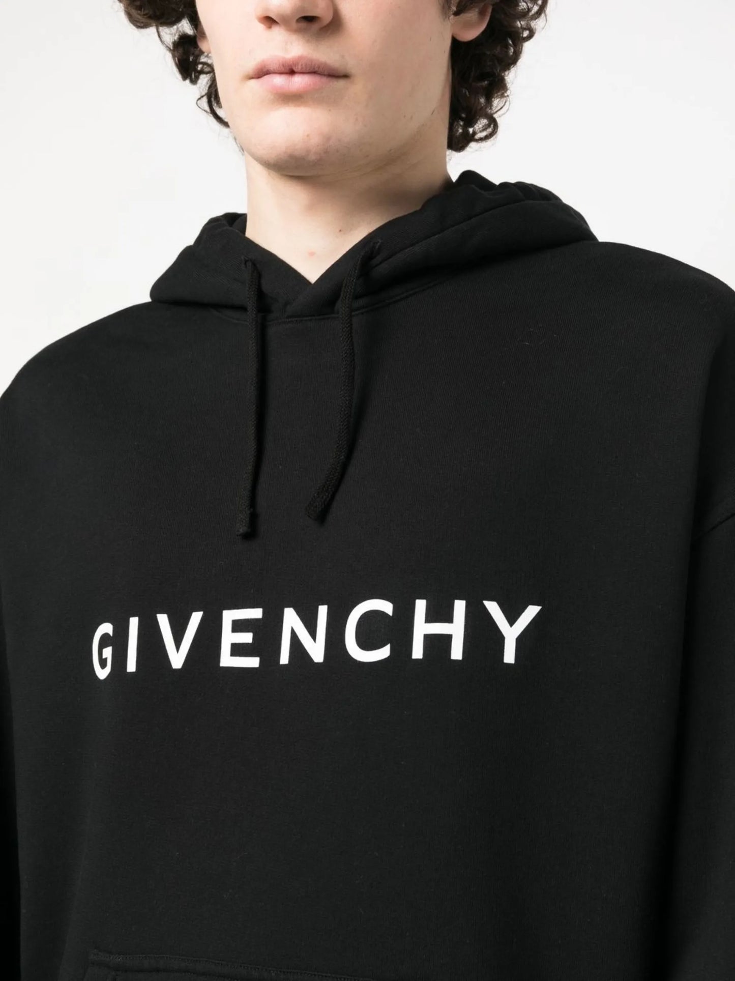 logo-print drawstring hoodie