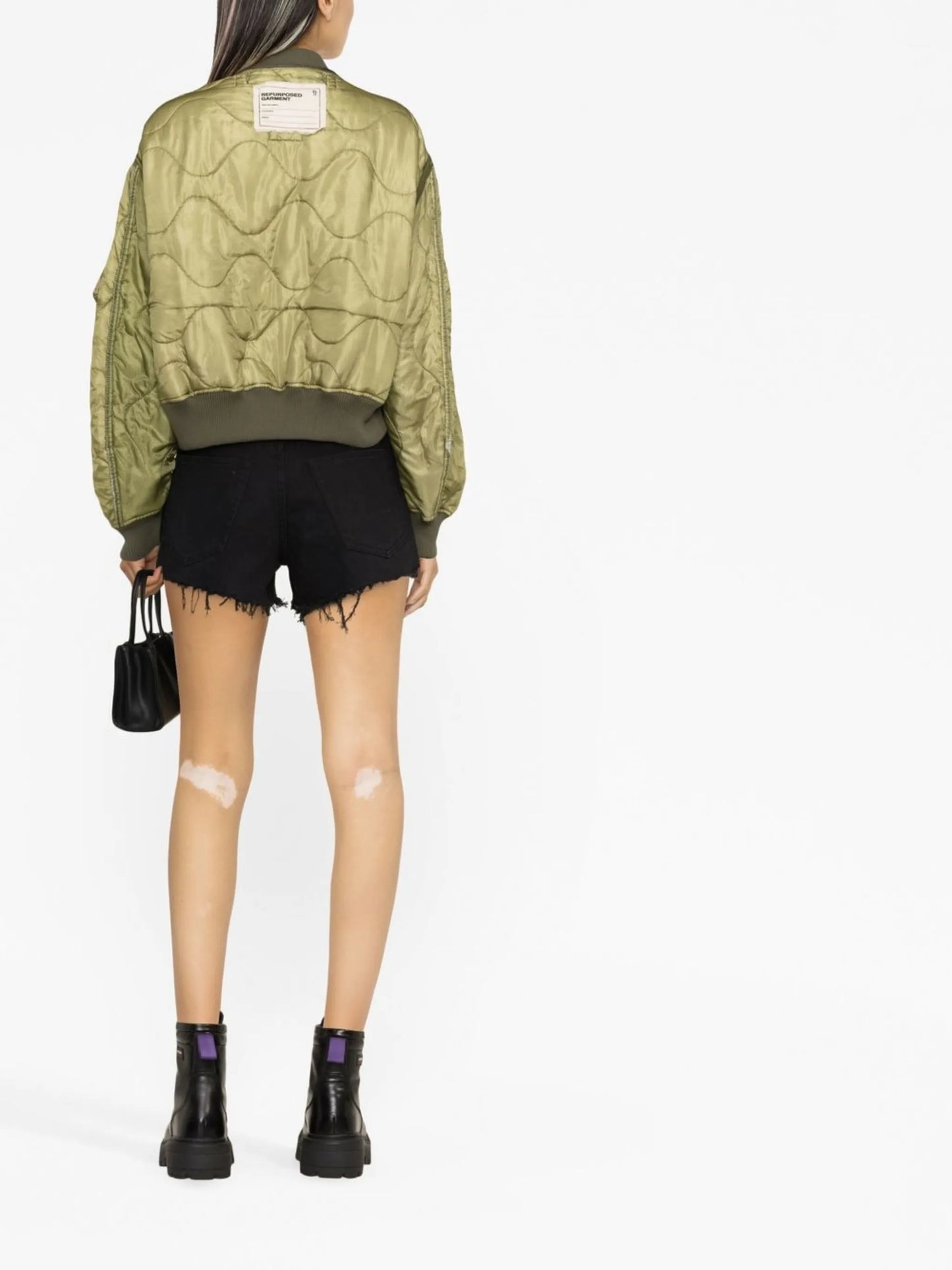 Refurbished quilted bomber jacket