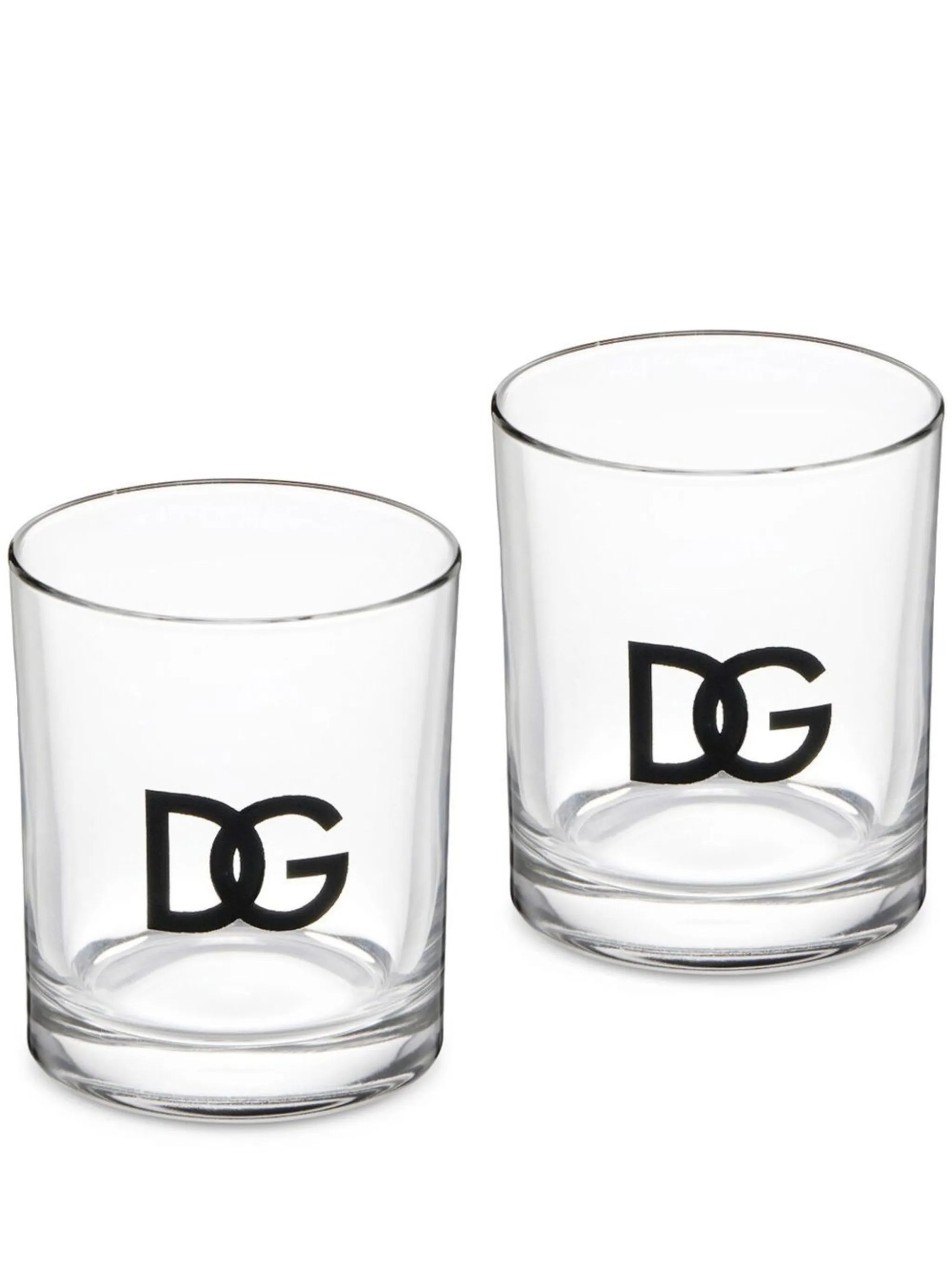 logo-print set of two drinking glasses