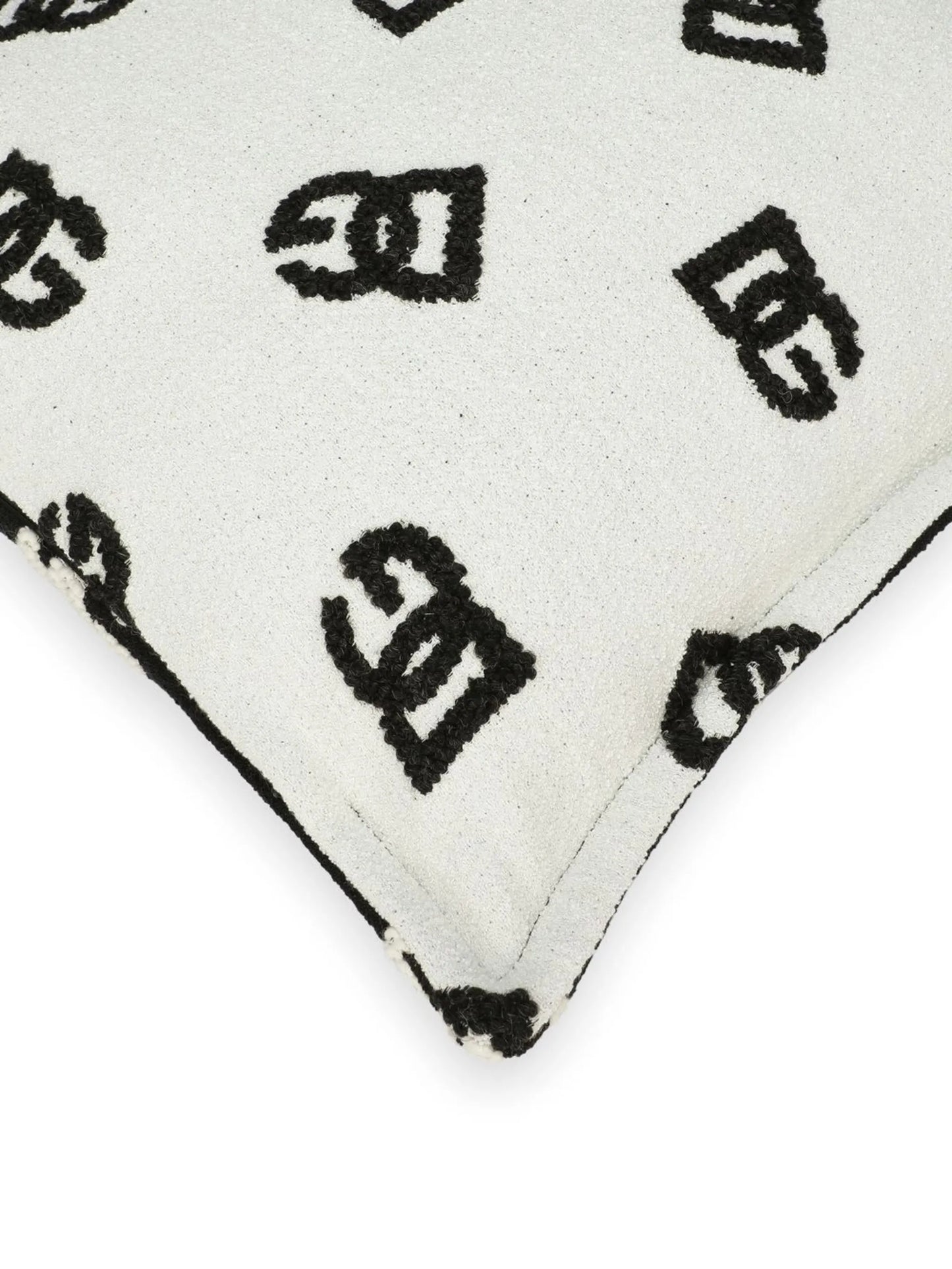 logo-print wool cushion