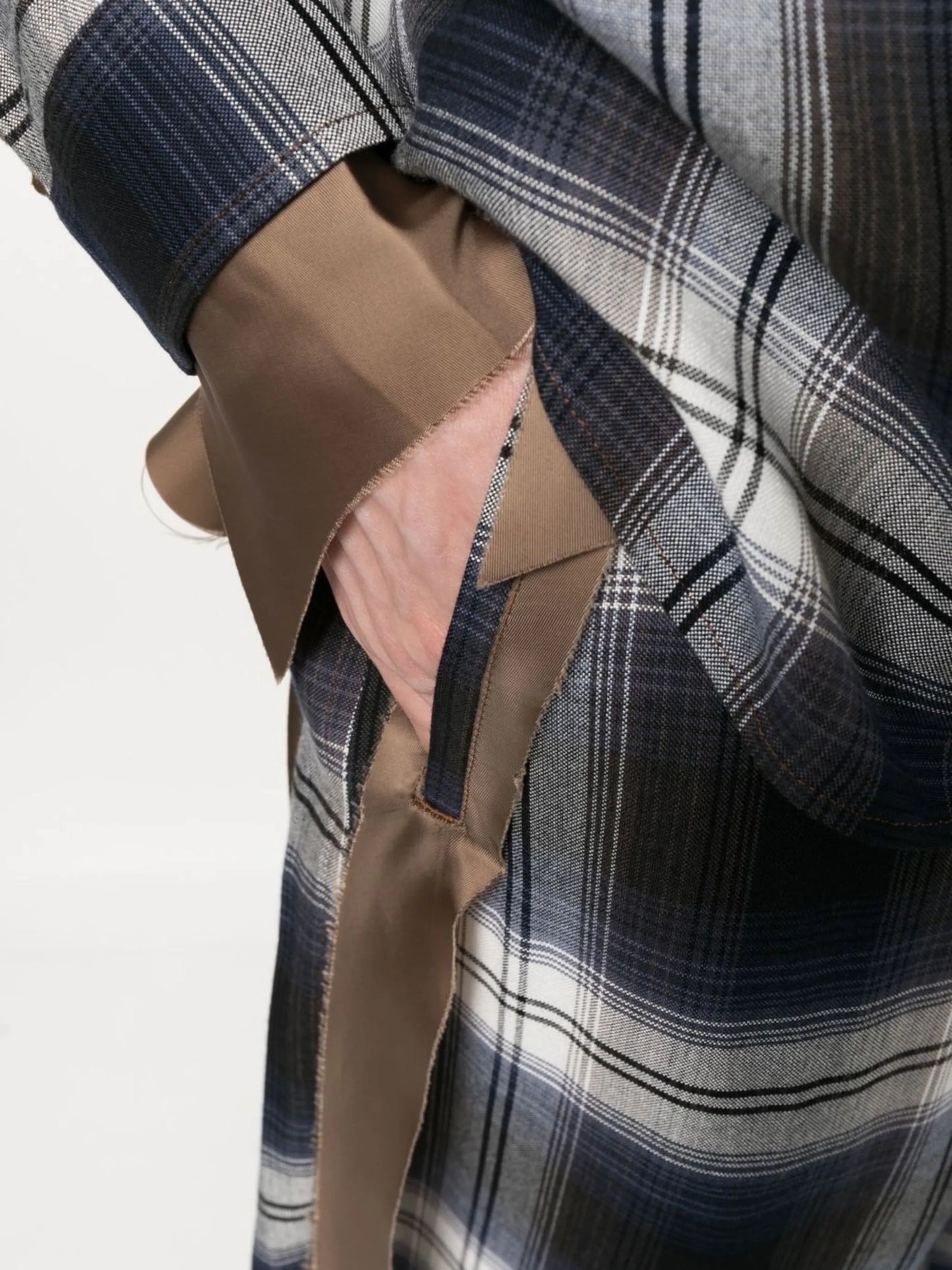 plaid wide-leg trousers