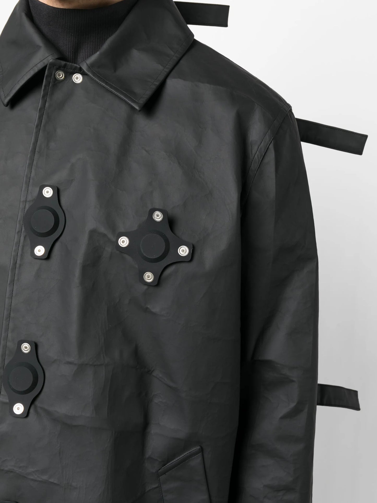 matte-finish long coat