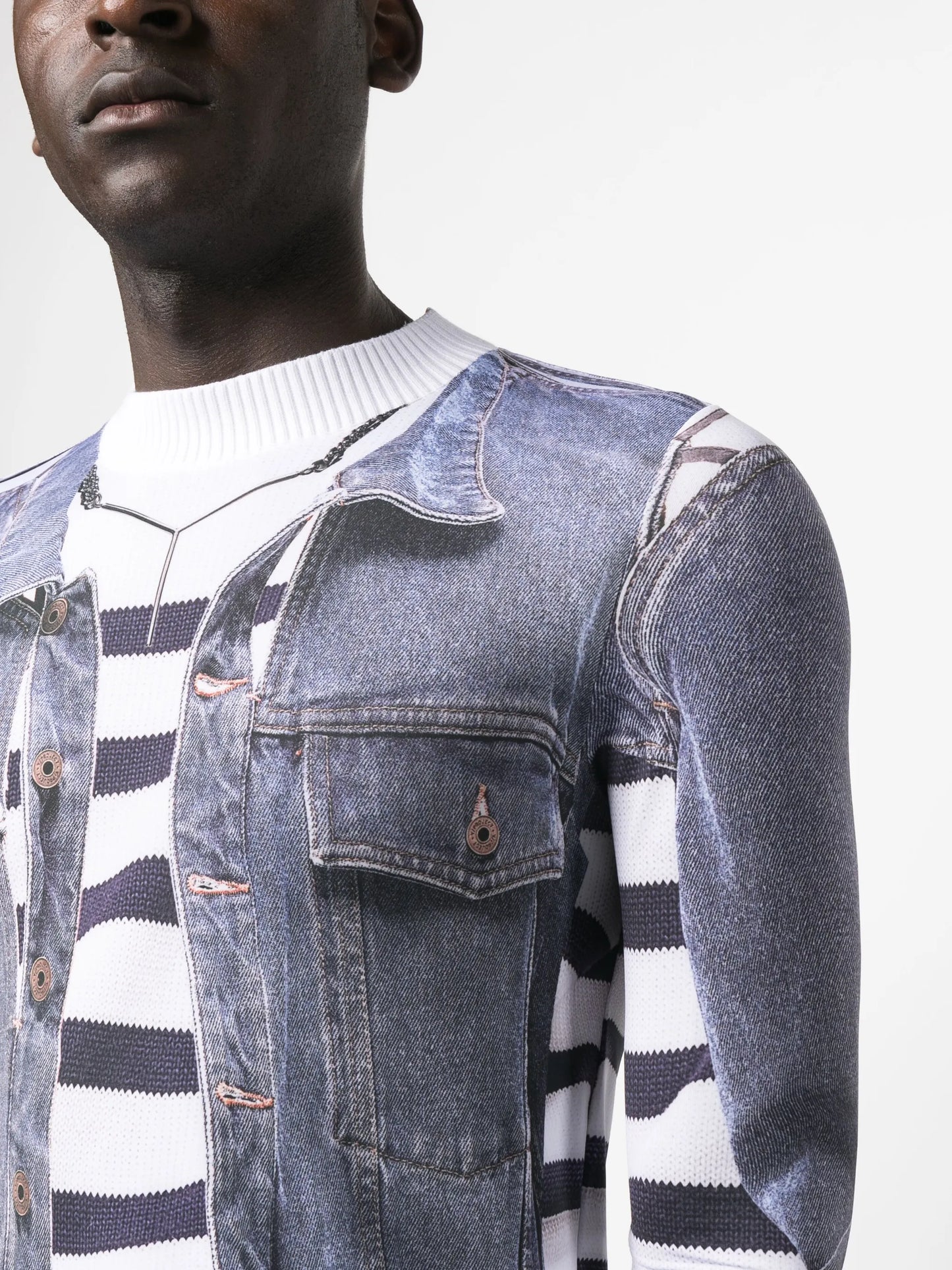 trompe l'oeil-print long-sleeved T-shirt