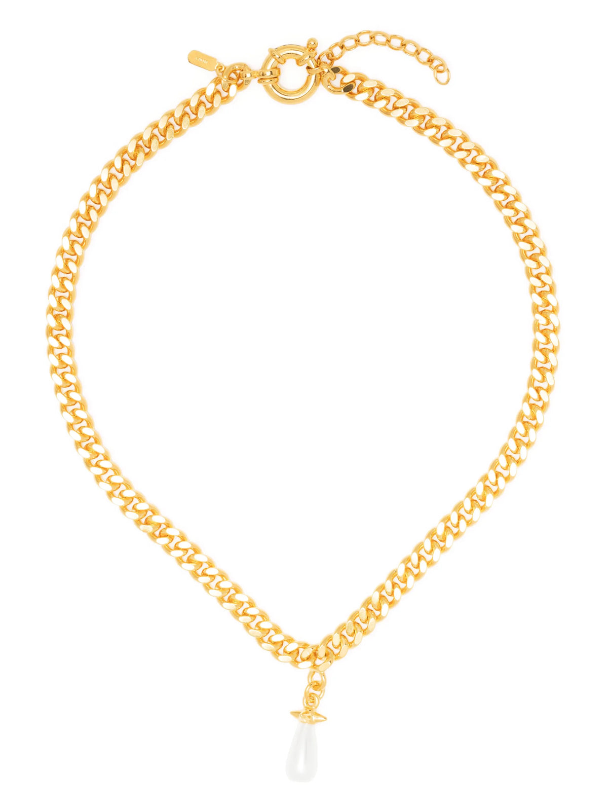 chunky chain drop-pendant necklace
