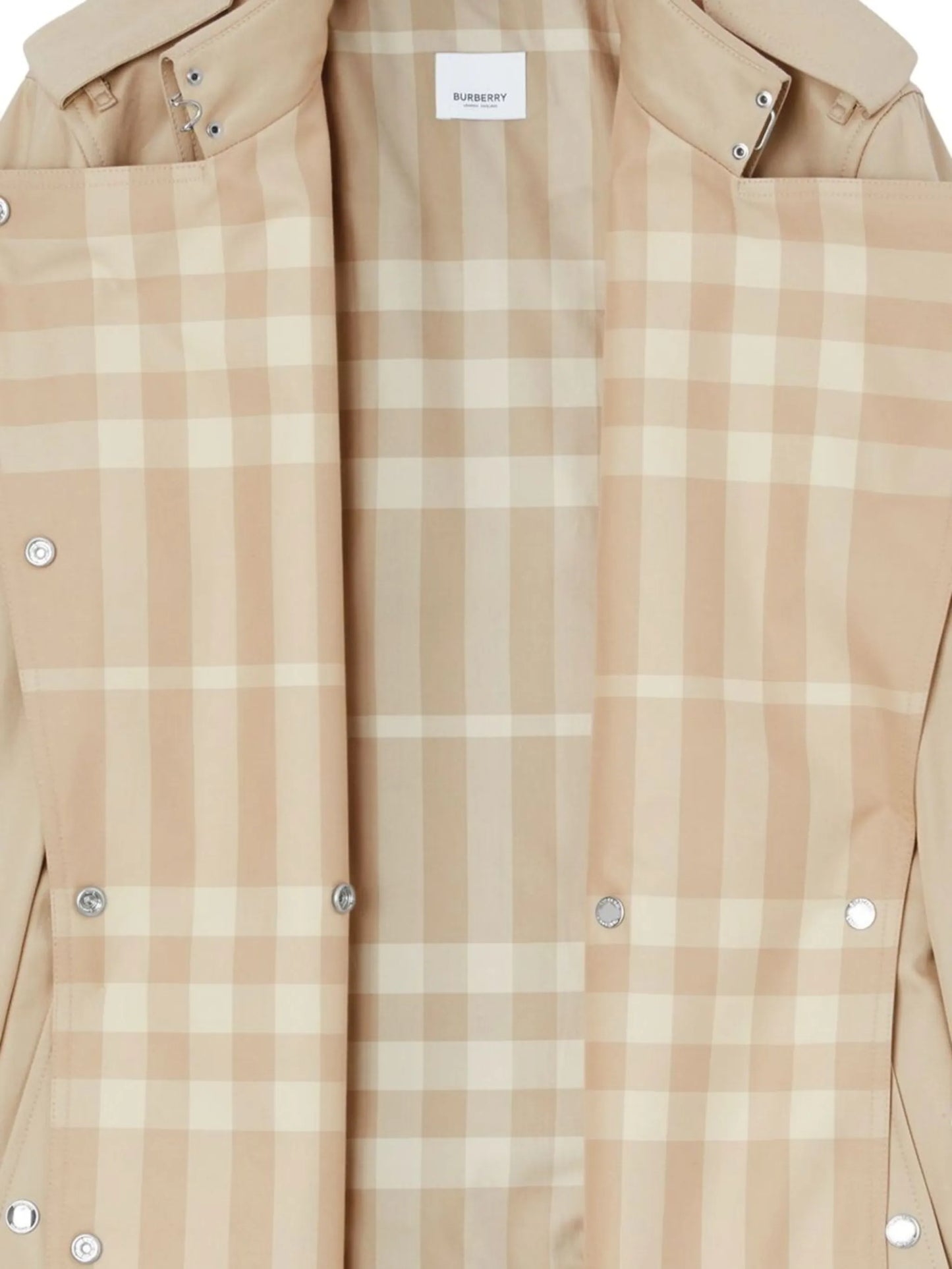 Check Panel Gabardine trench coat