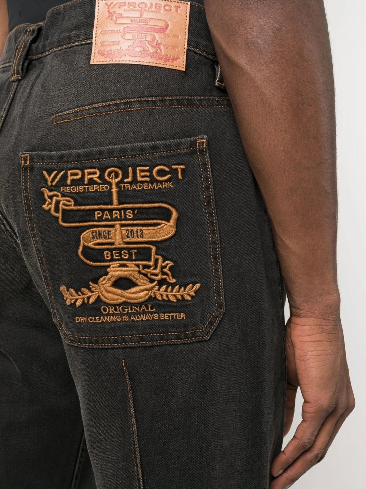 logo-embroidered straight leg jeans
