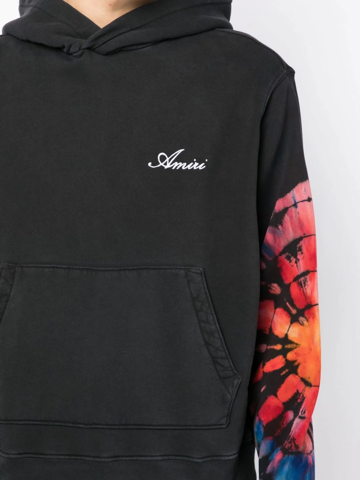 tie-dye logo-embroidered hoodie