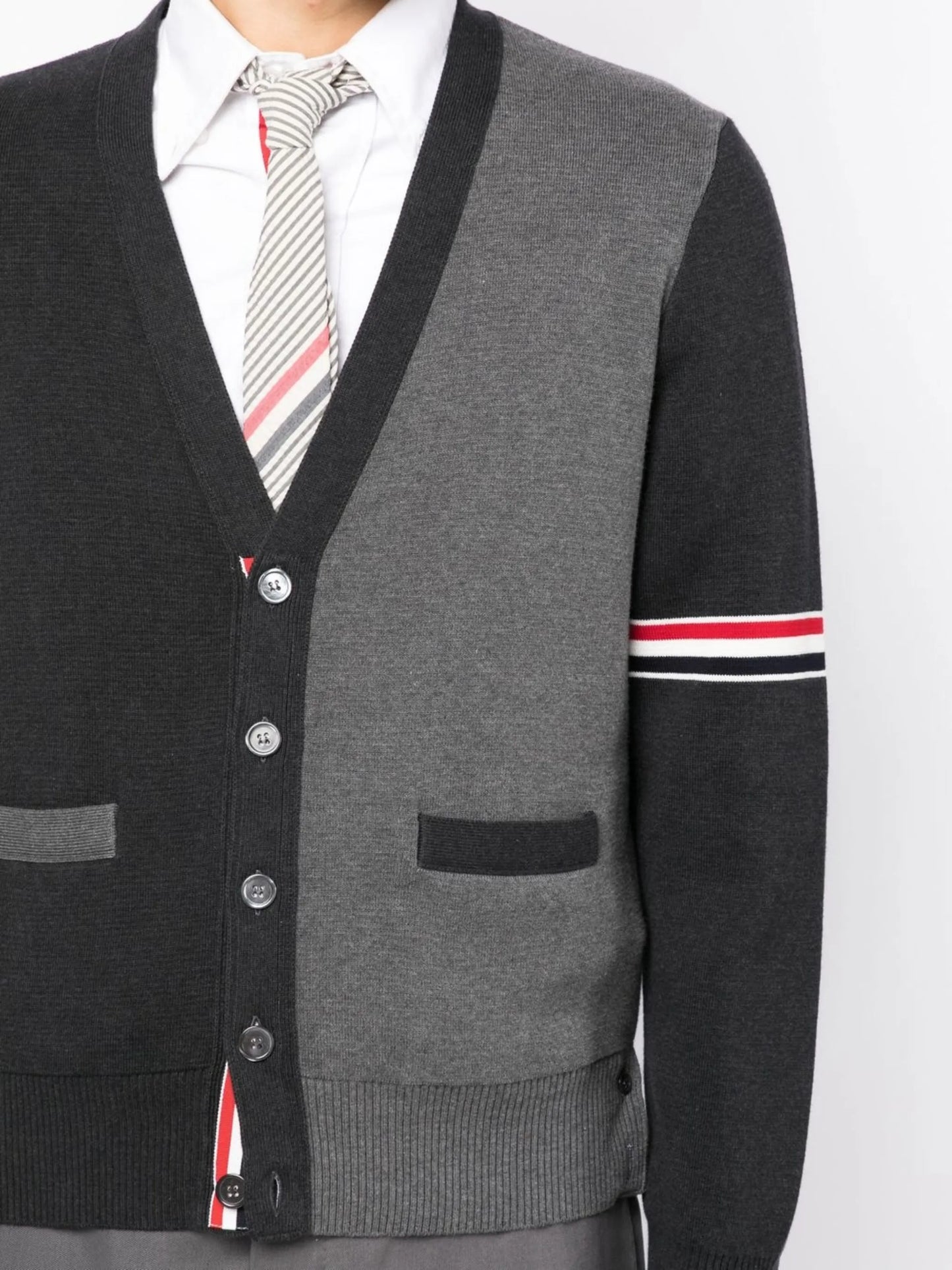 colour-block cotton cardigan