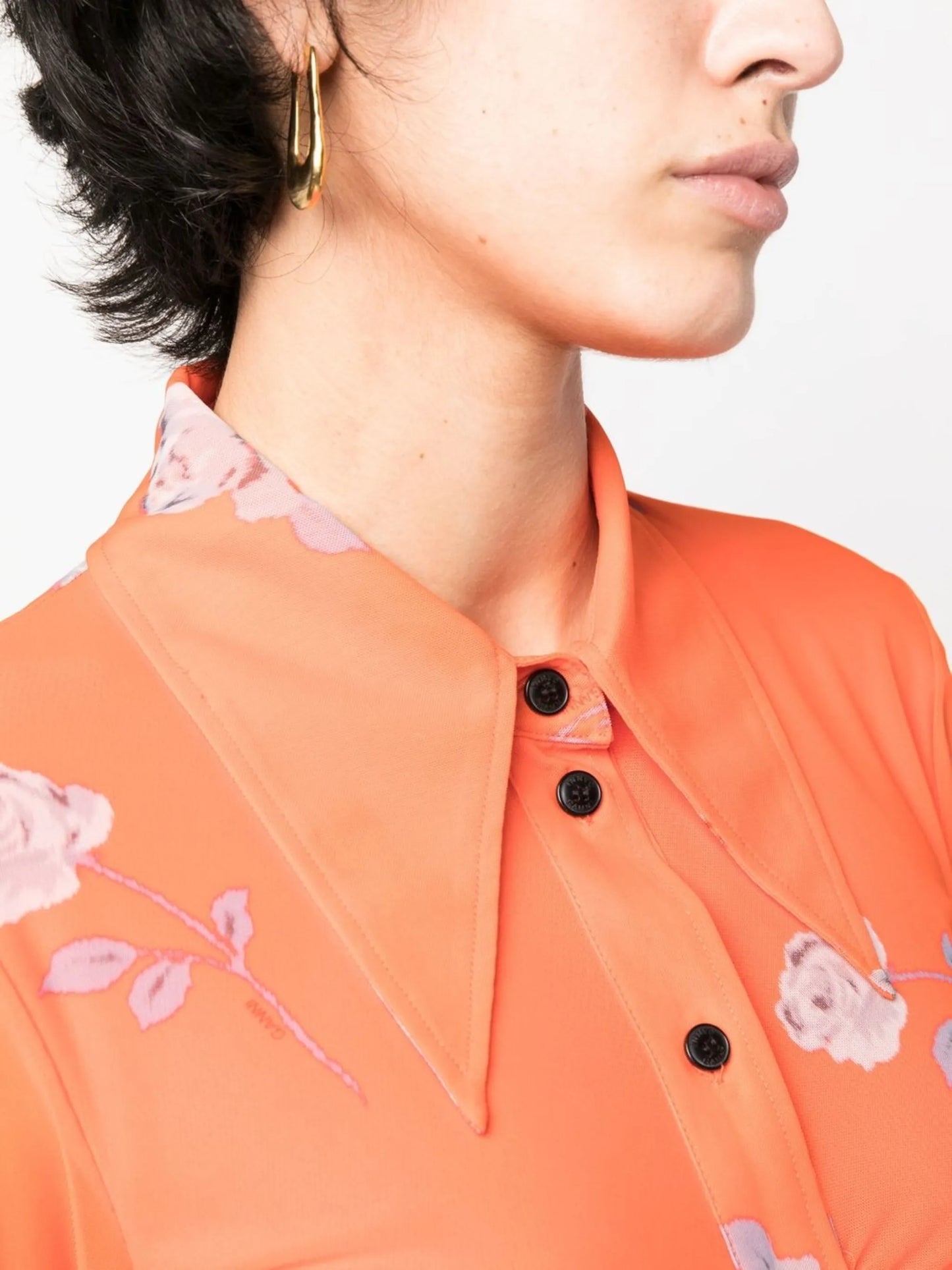floral-print ruched shirt